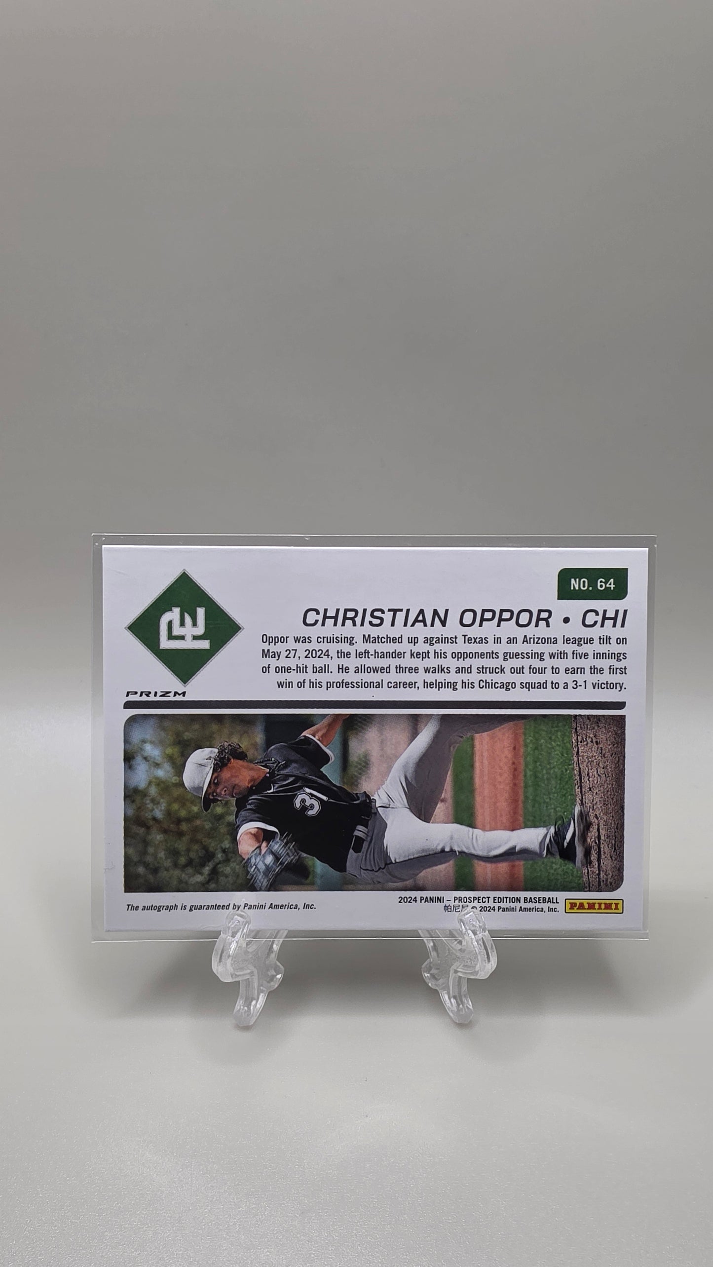 2024 Panini Prospect Edition Christian Oppor Green Prizm Auto Card # 64