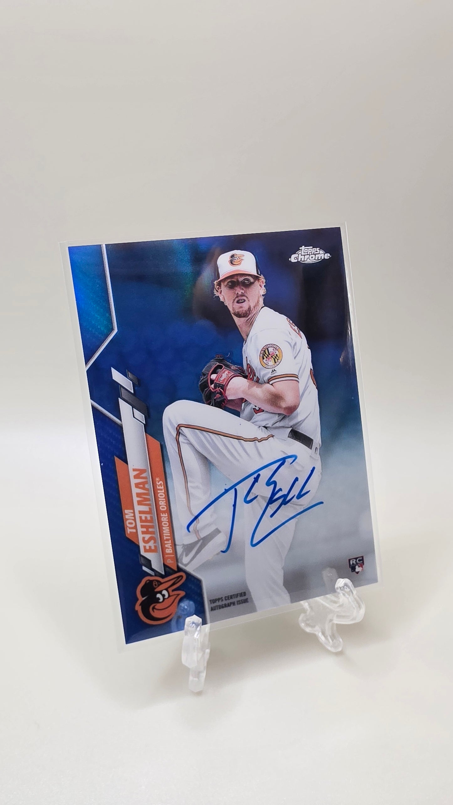2020 Topps Chrome Tom Eshelman Blue Refractor Auto #/150 Card #RA-TE
