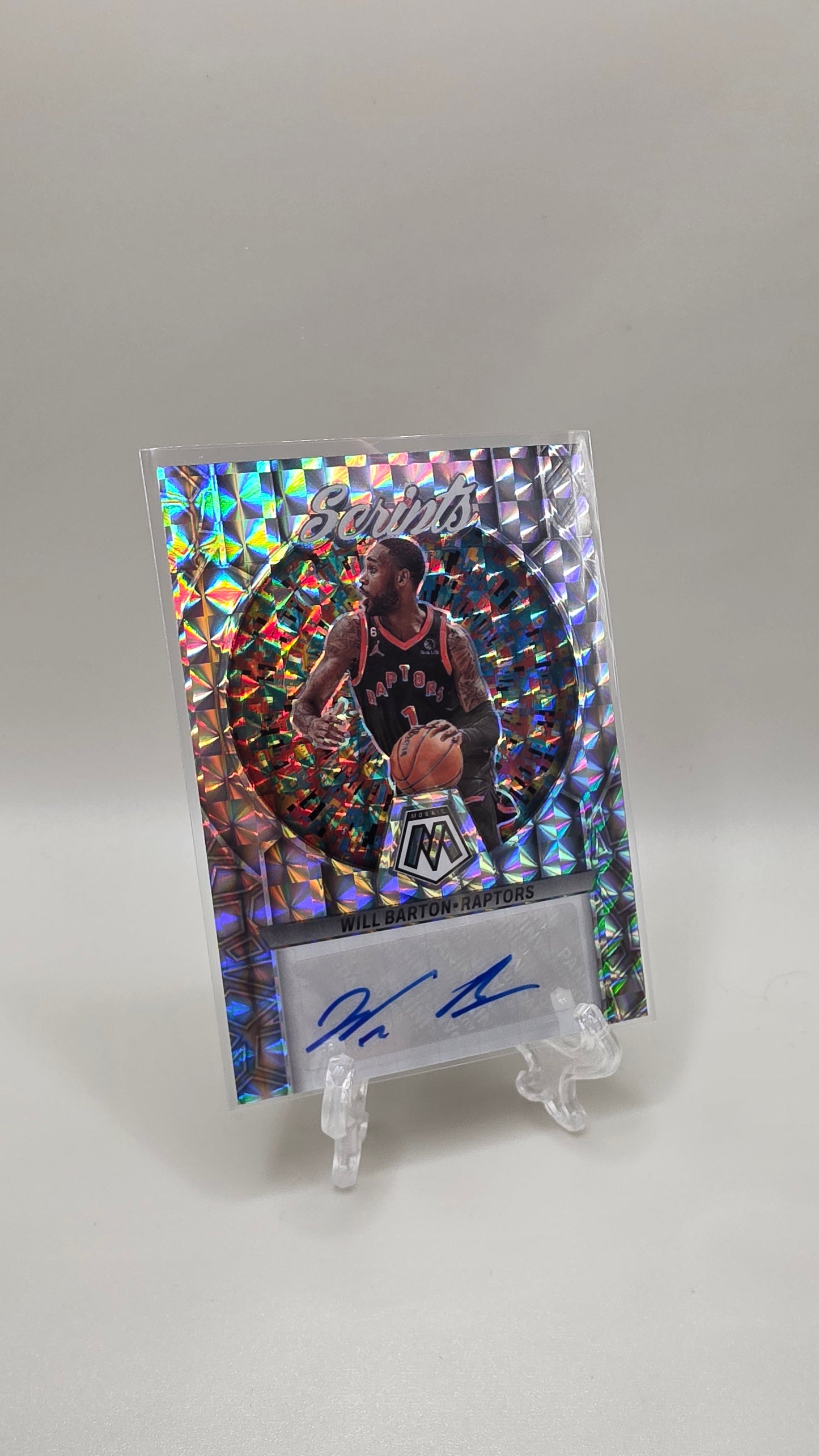 2022-23 Panini Mosaic Scripts Will Barton Auto Card # MS-BAR
