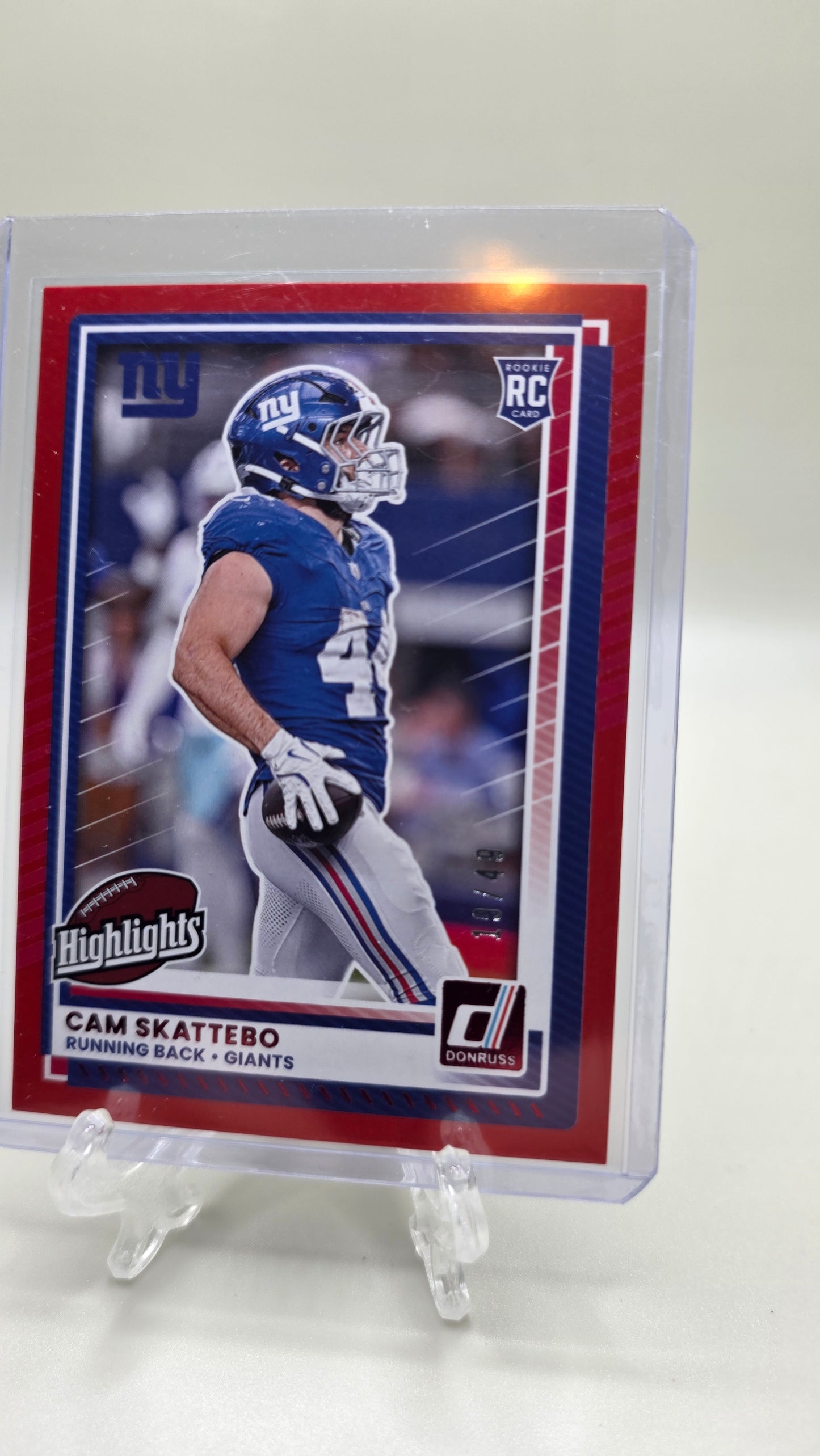 2025 Donruss Cam Skattebo Highlights Rookie Card No.DRH-84 Red #/49