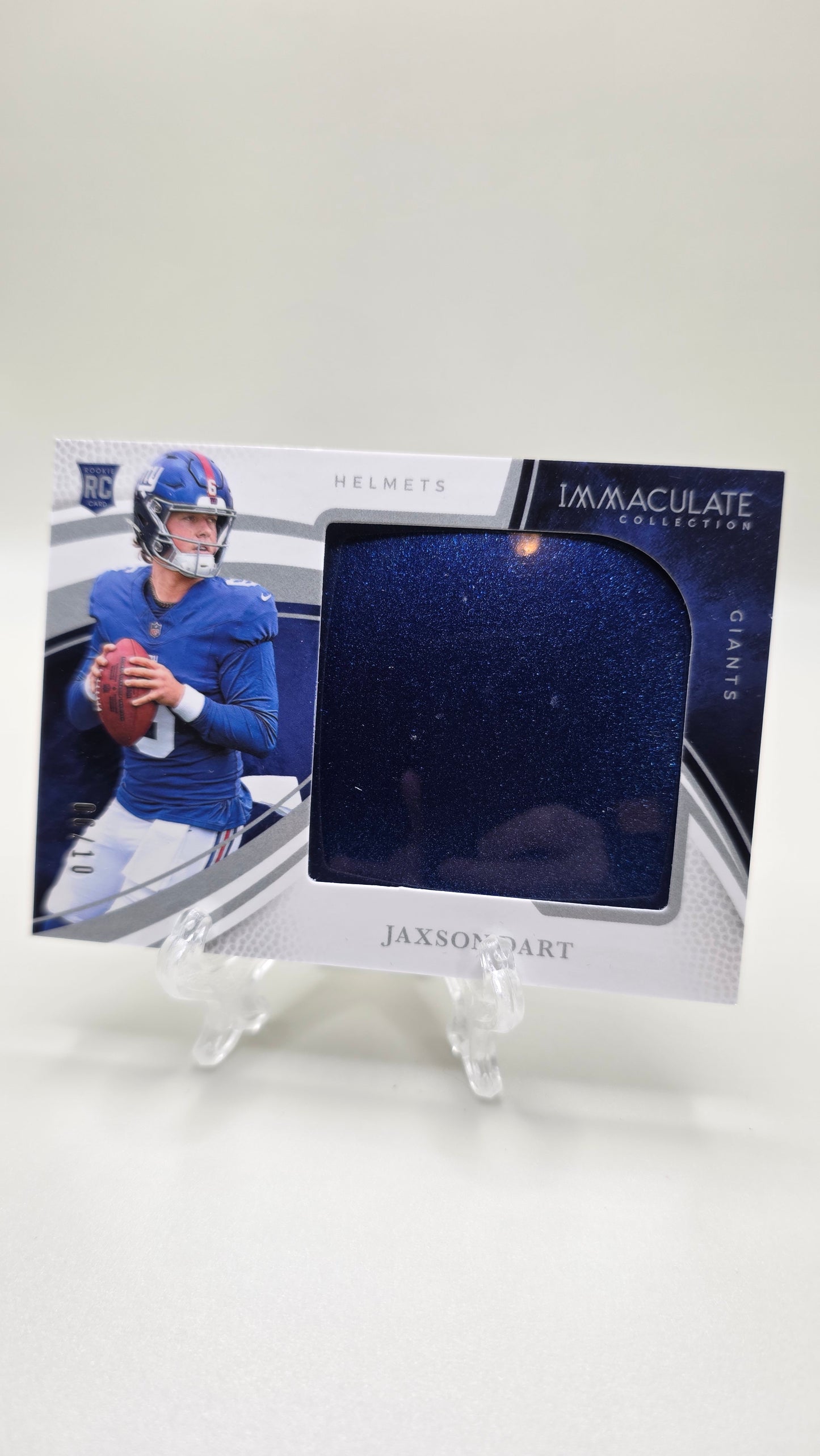 2025 Immaculate Jaxon Dart Helmets RC # 6/10 Jersey Match!! Card # RJL-JDT