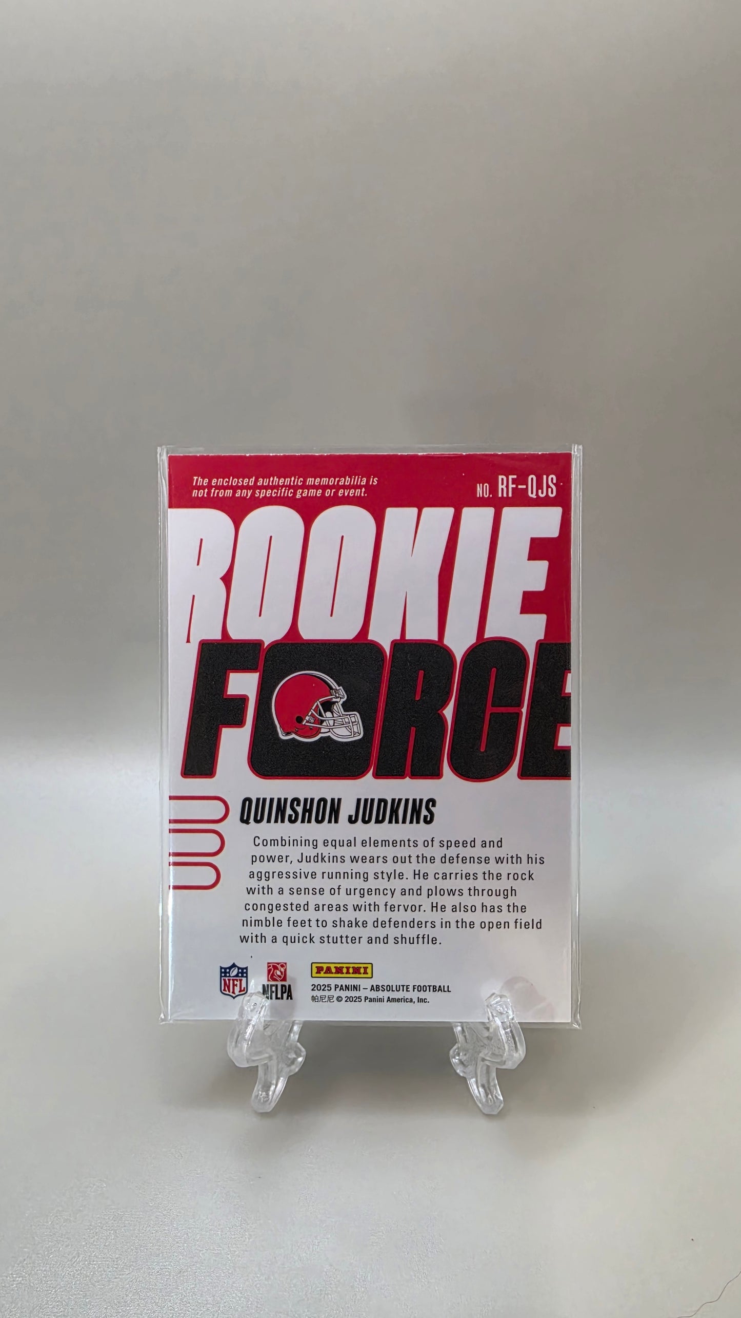 2025 Absolute Qunshon Judkins Rookie Force RC #RF-QJS