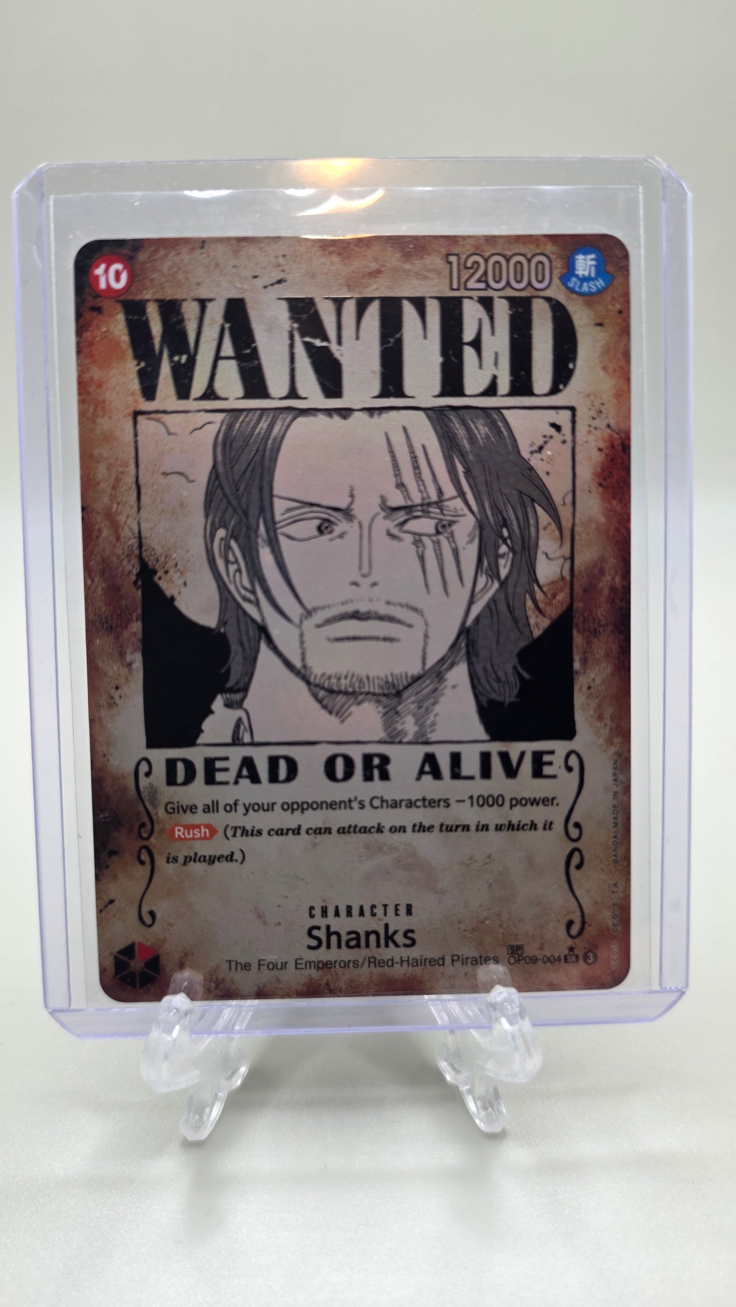 Shanks OP09-004 SR⭐ Alt Art Wanted Poster One Piece TCG (Emperors in the New World Set) English