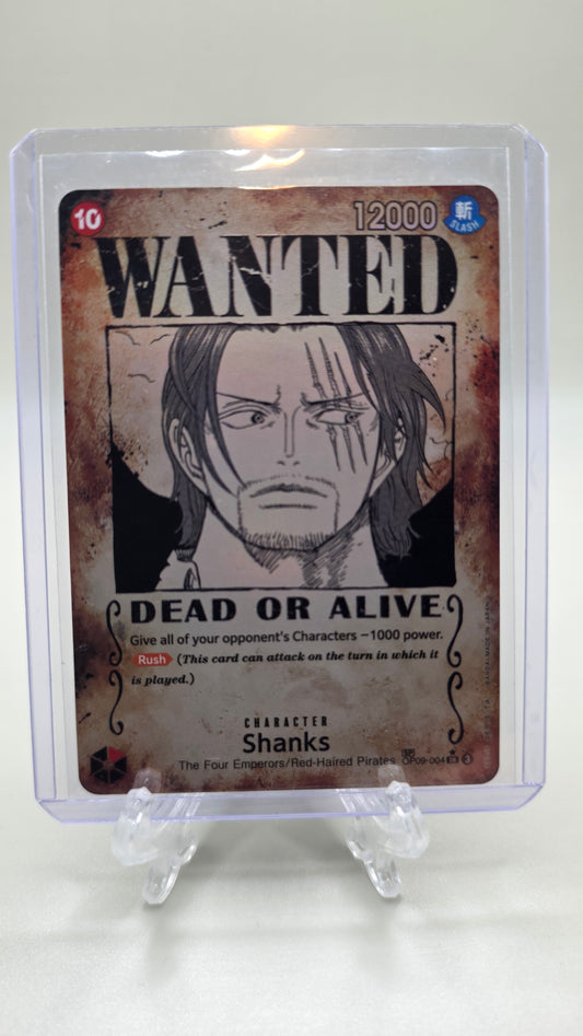 Shanks OP09-004 SR⭐ Alt Art Wanted Poster One Piece TCG (Emperors in the New World Set) English
