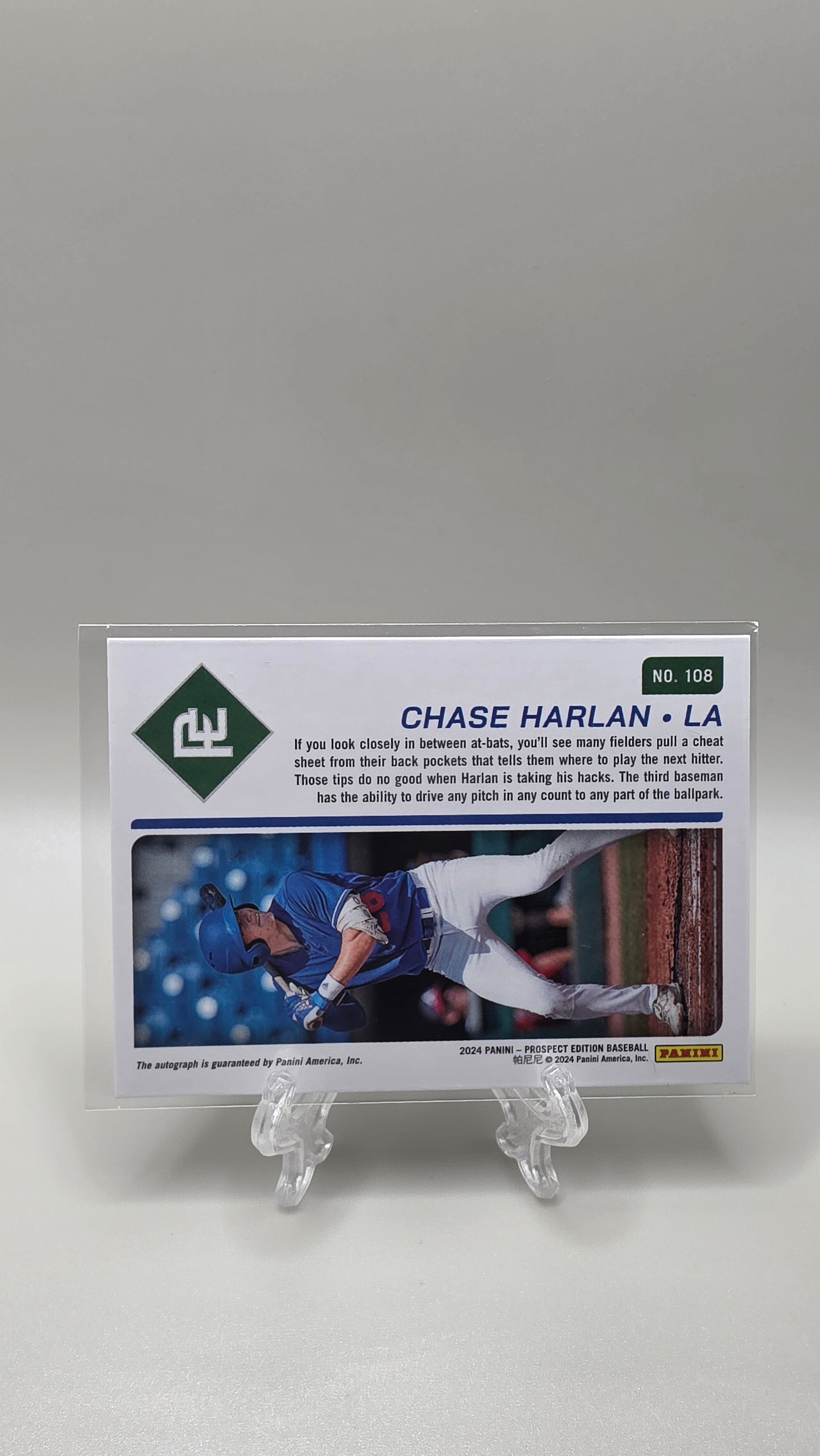 2024 Panini Prospect Edition Chase Harlan Auto Card # 108