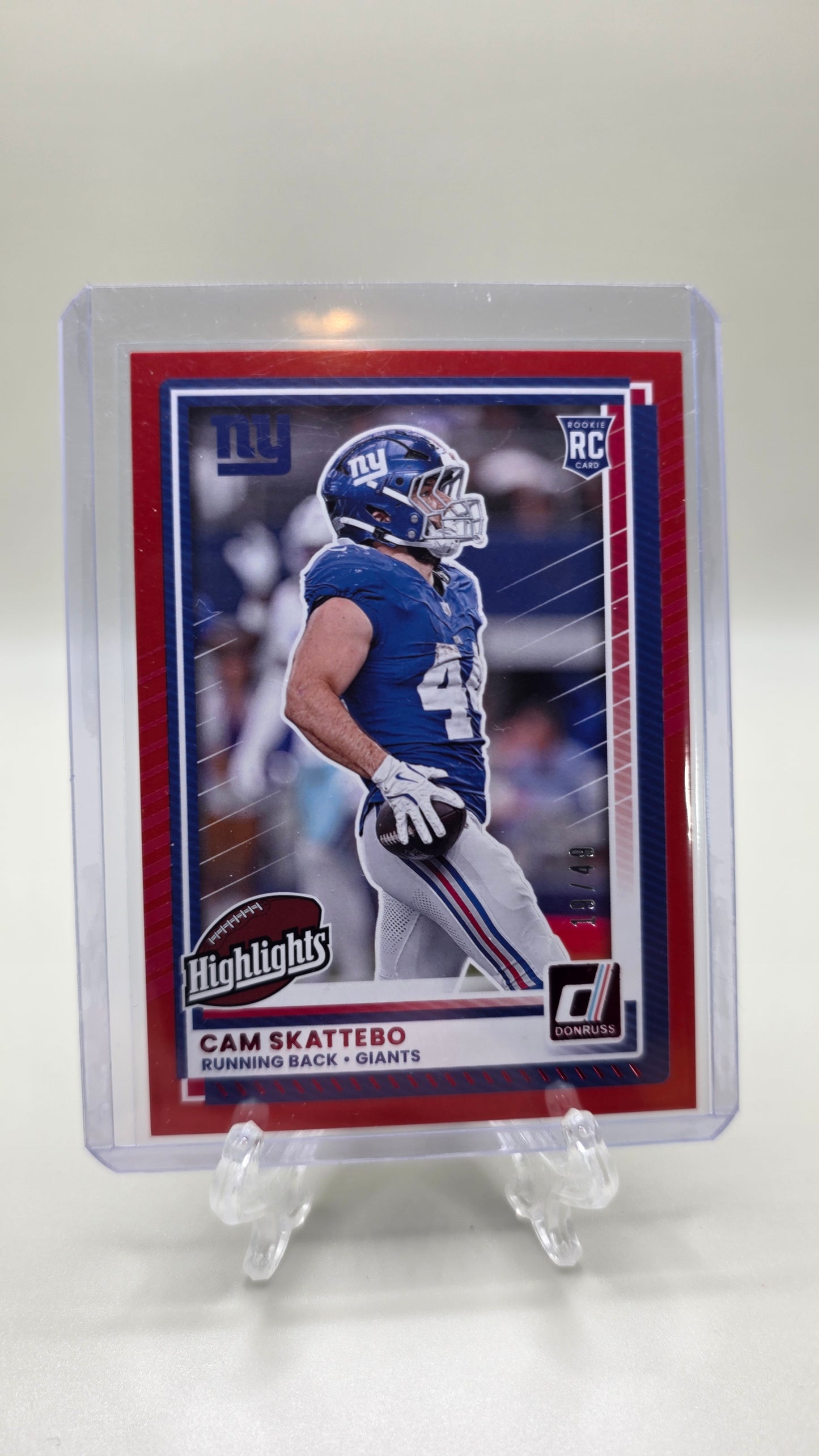 2025 Donruss Cam Skattebo Highlights Rookie Card No.DRH-84 Red #/49