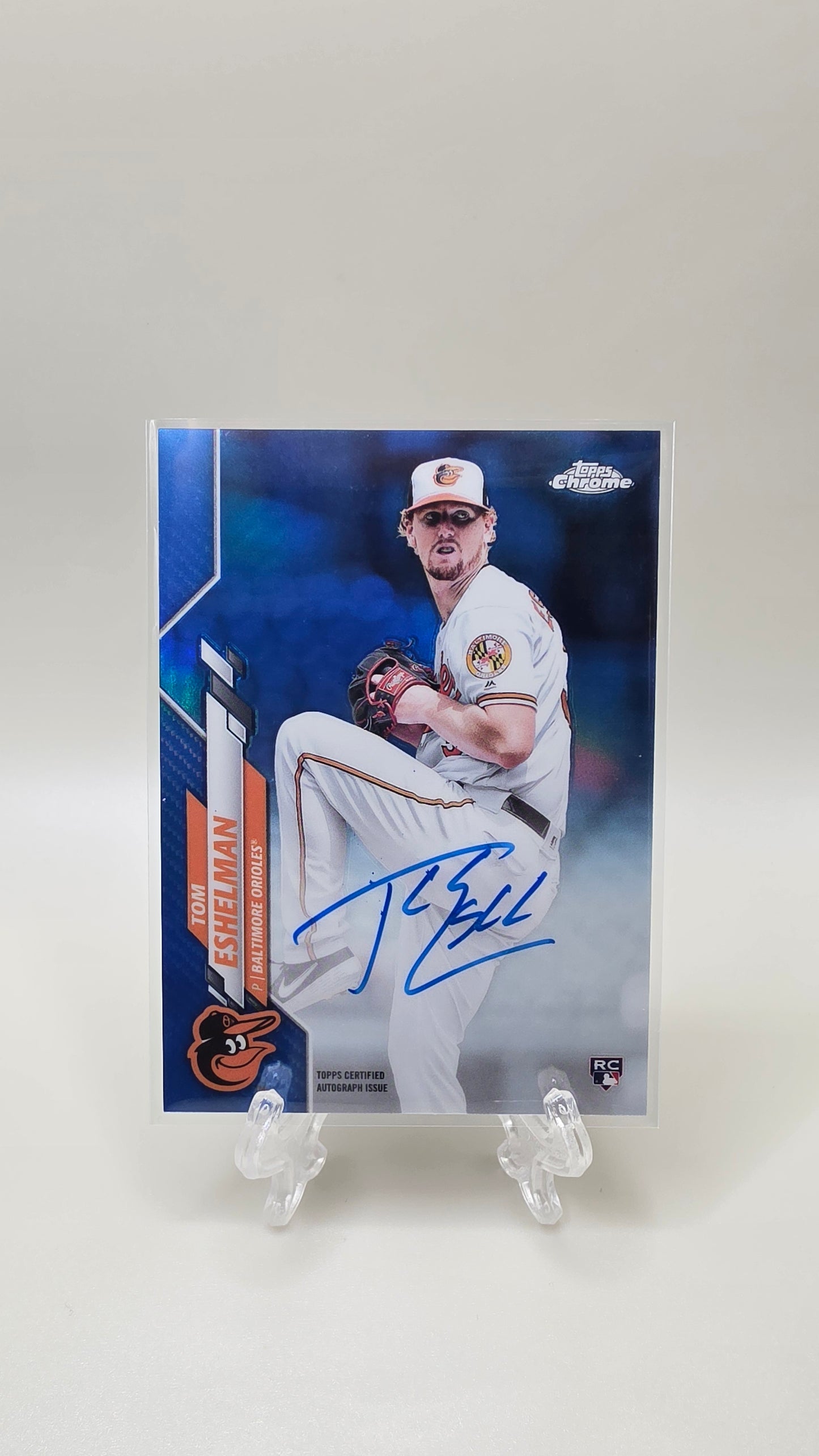 2020 Topps Chrome Tom Eshelman Blue Refractor Auto #/150 Card #RA-TE