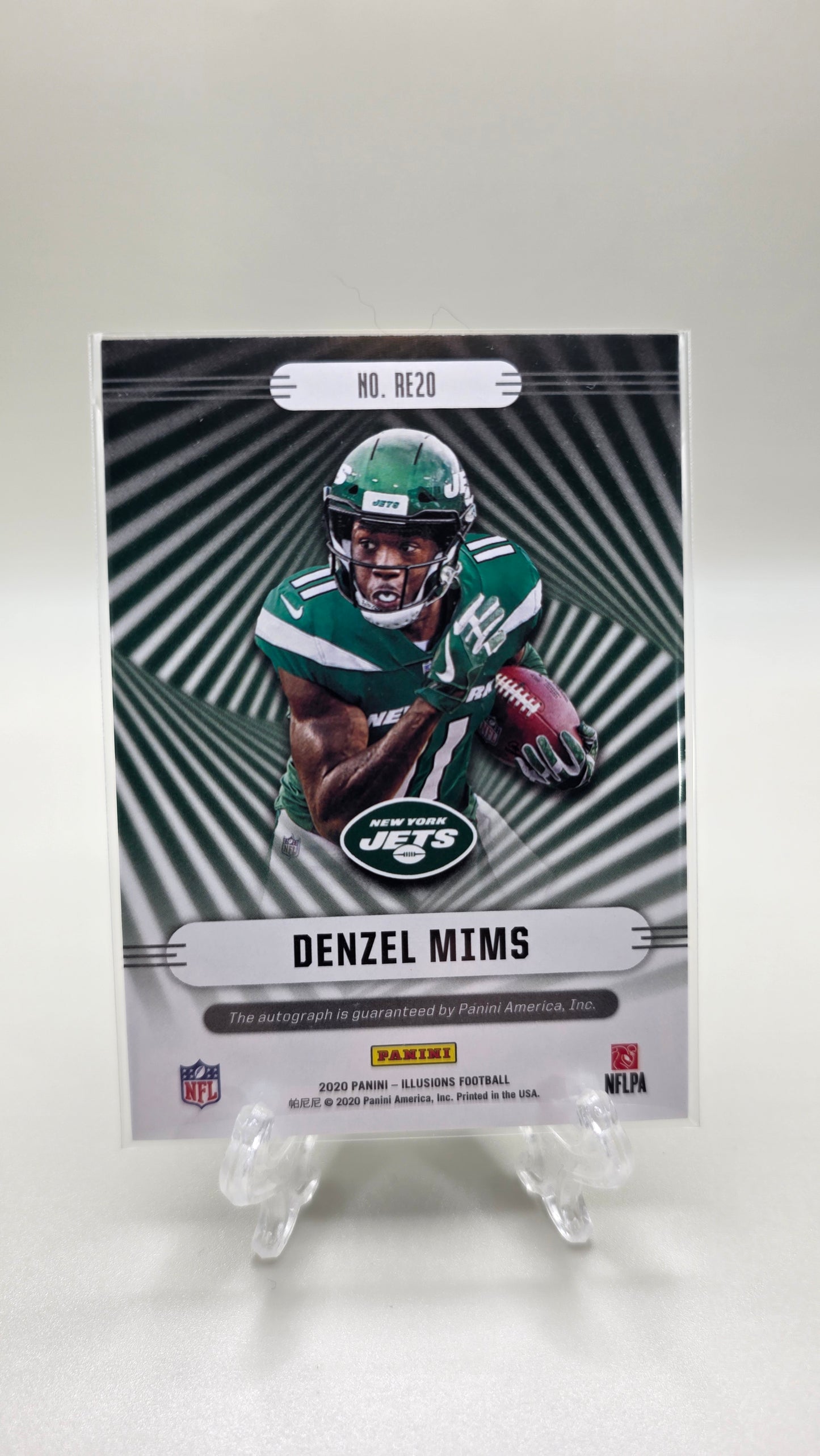 2020 Panini Illusions Denzel Mims Rookie Endorsements Autograph Card #RE20