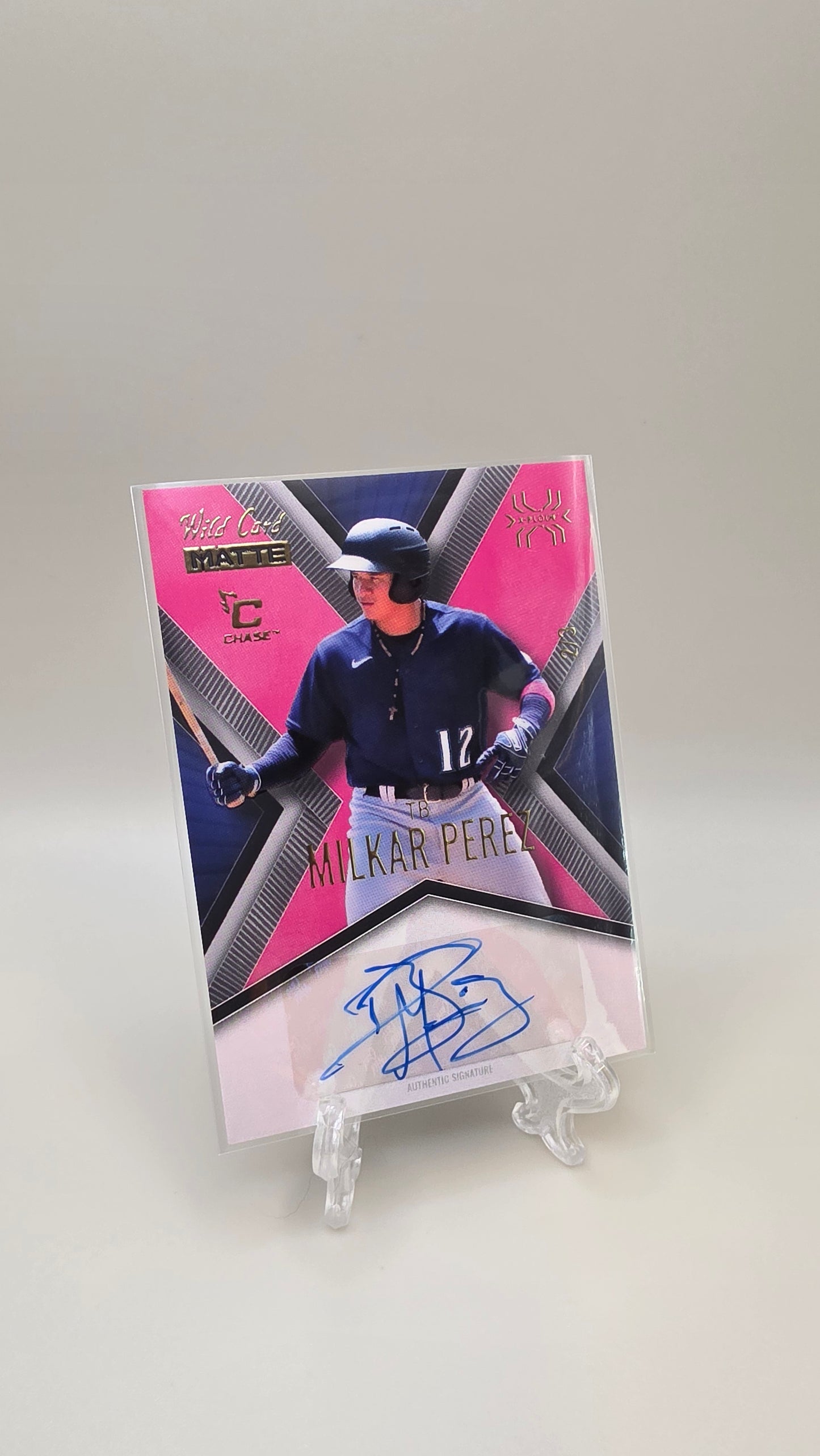 2024 Wild Card Matte Milkar Perez Chase Auto Pink /3