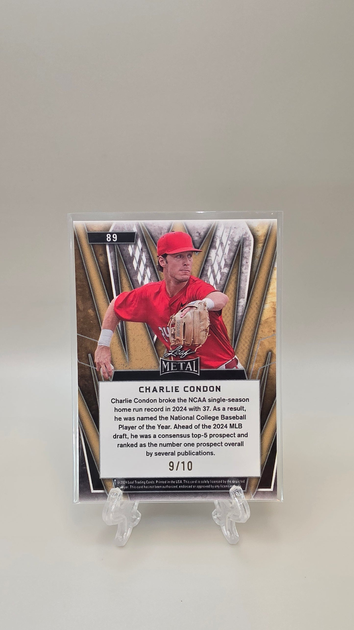 2024 Leaf Metal Charlie Condon Prismatic Purple RC /10 #89