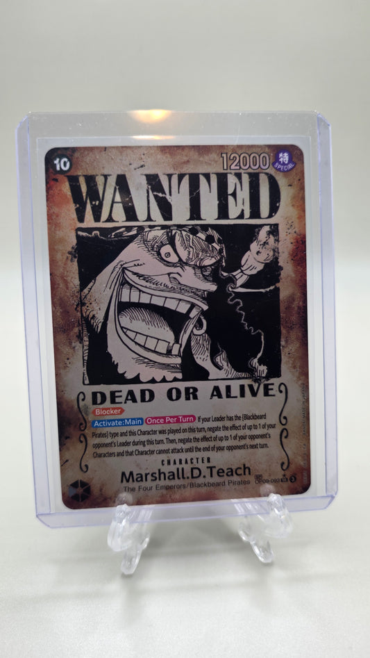 Marshall.D.Teach OP09-093 SR⭐ Alt Art Wanted Poster One Piece TCG (Emperors in the New World Set) English