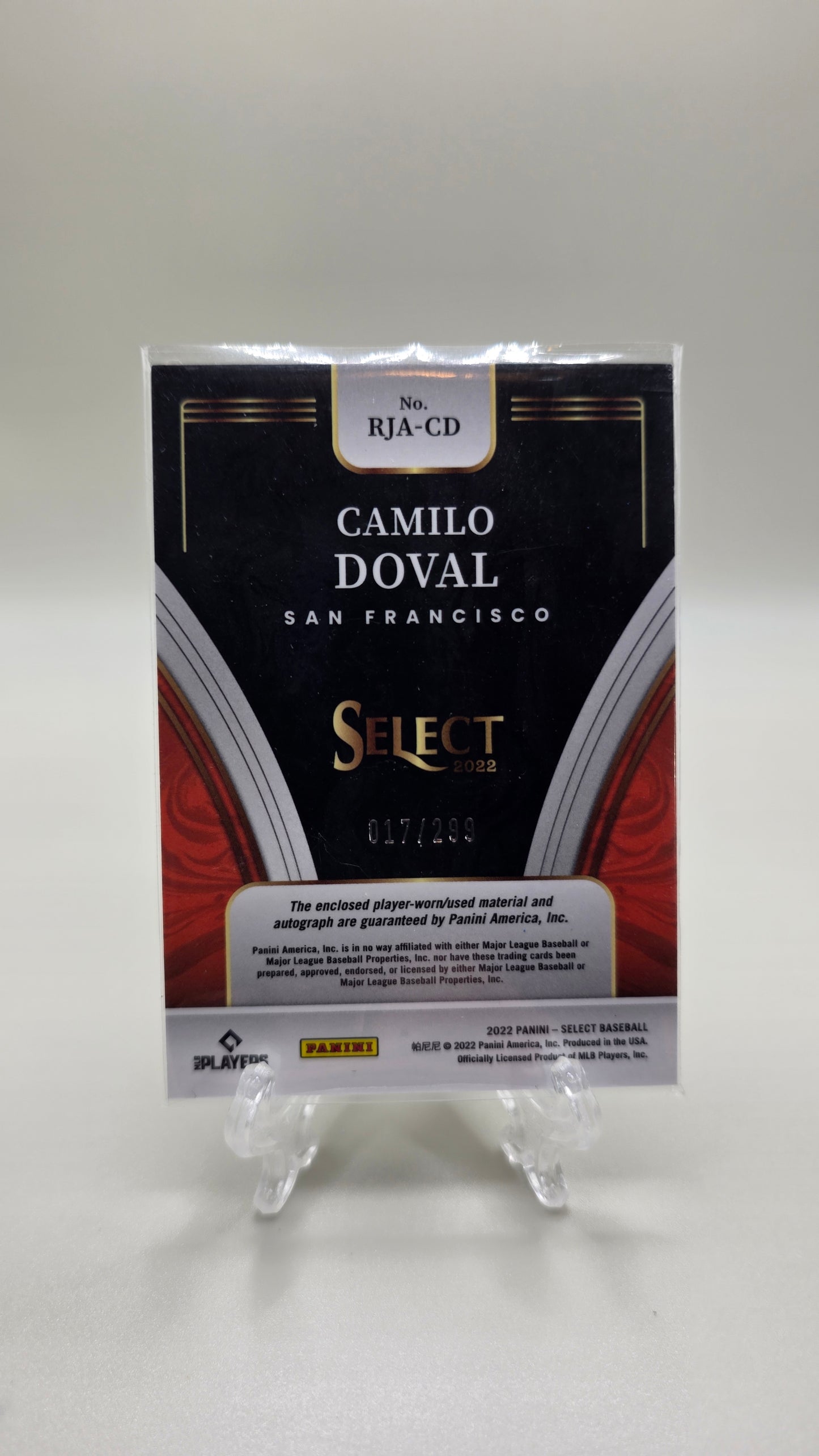 2022 Select Camilo Doval RPA # /299 Card # RJA-CD