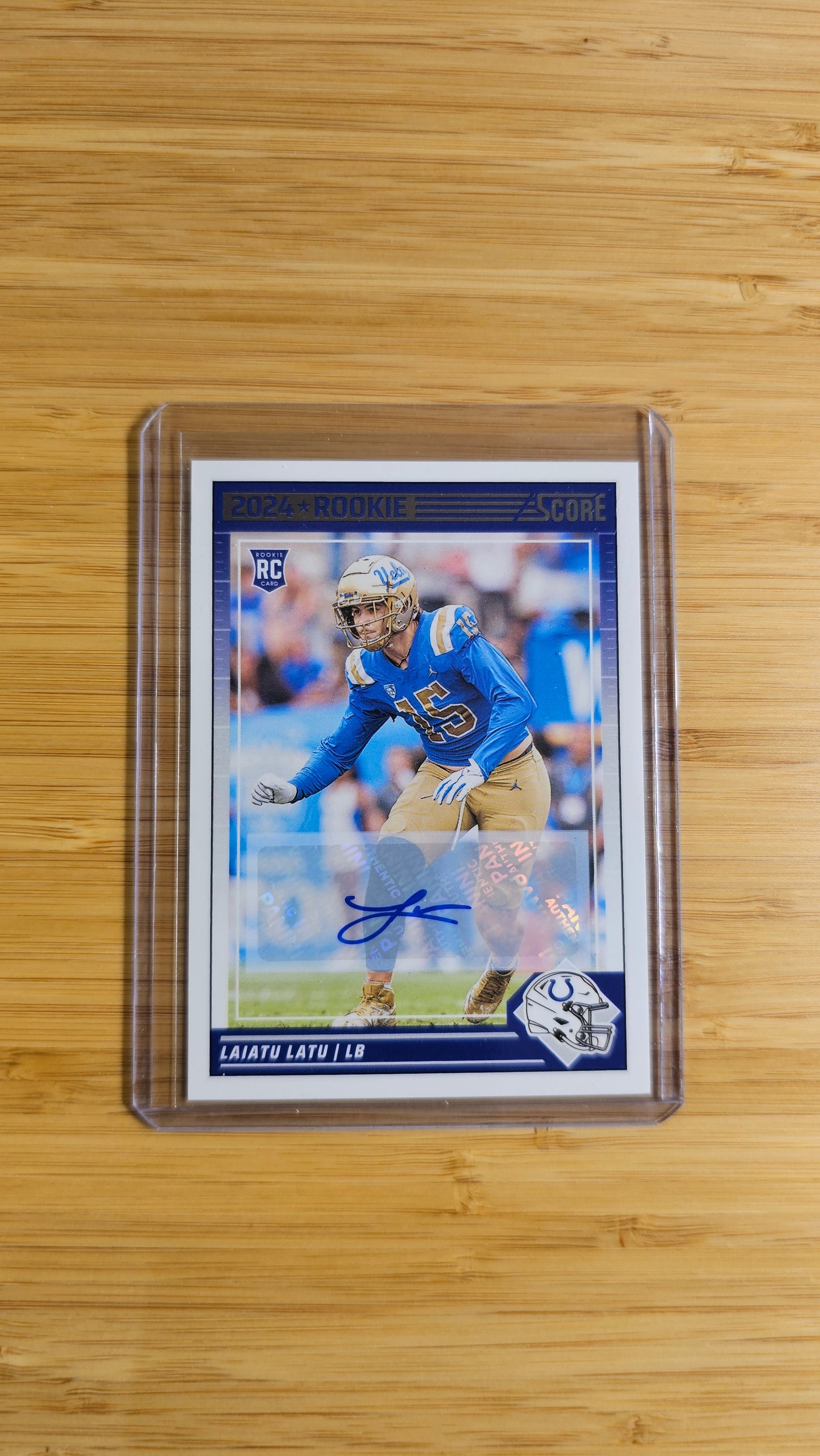 2024 Panini Score Laiatu Latu Rookie Autograph Card # No.316