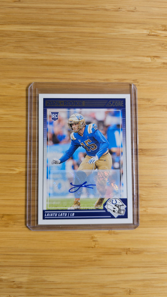 2024 Panini Score Laiatu Latu Rookie Autograph Card # No.316