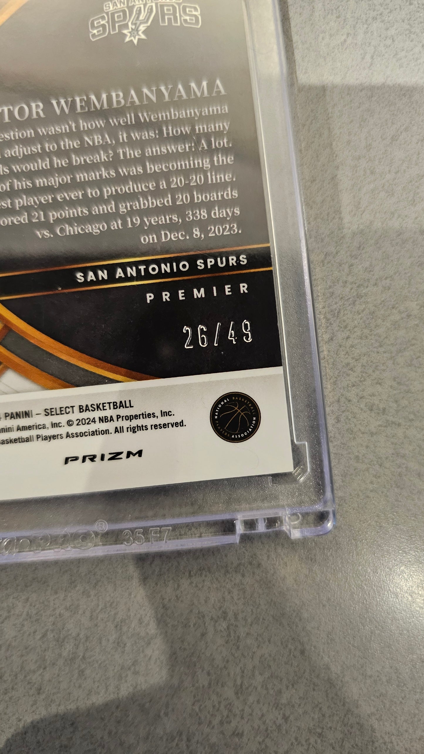 2023 NBA Select Victor Wembanyama - Teal/White/Pink Prizm Numbered # 26/49 -( San Antonio Spurs )