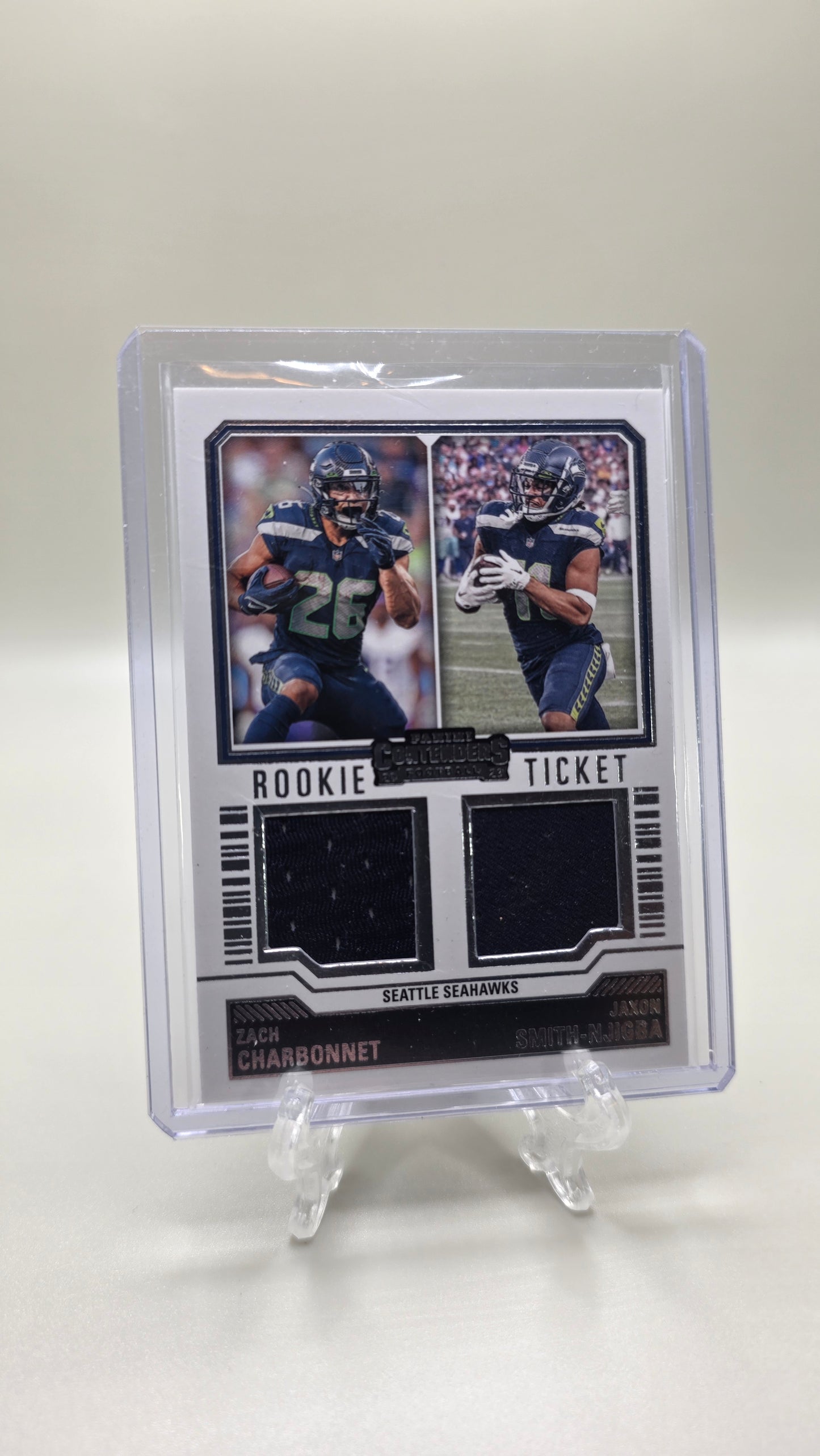Zach Charbonnet & Jaxon Smith-Njigba Rookie Ticket Jersey Card #DS-13
