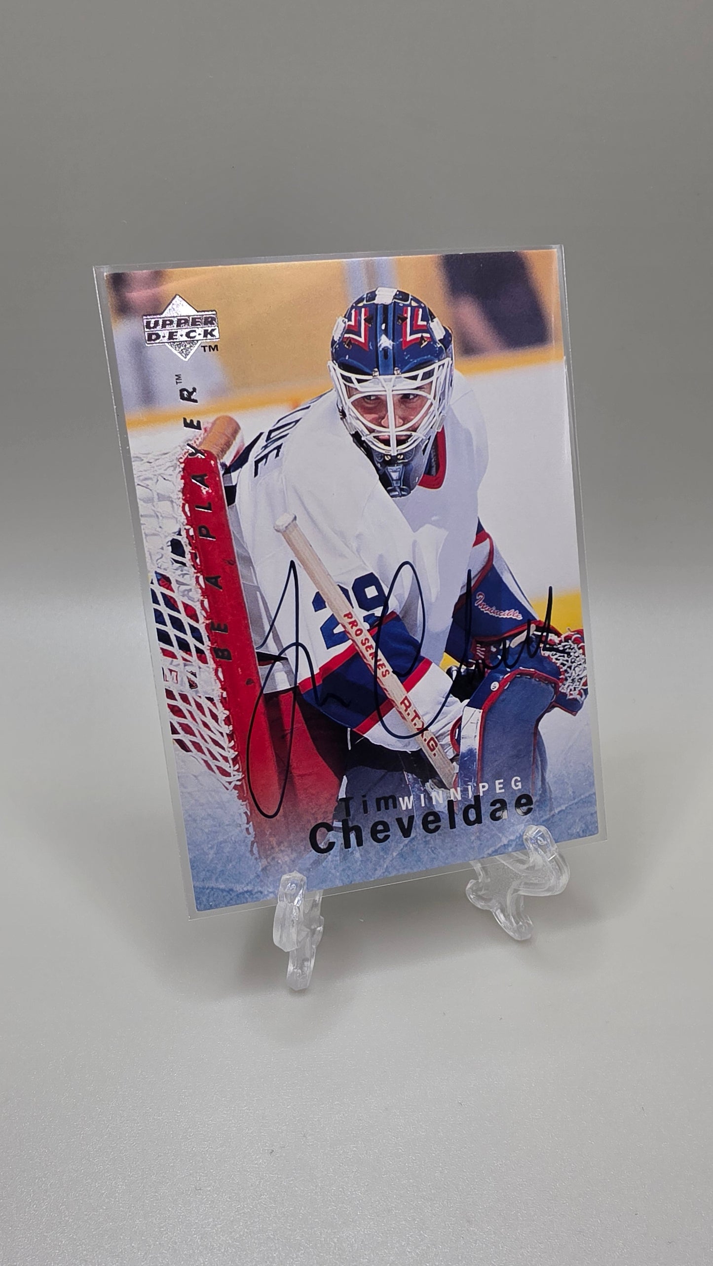 1996 Upper Deck Be a Player Tim Cheveldae Auto Card #S76