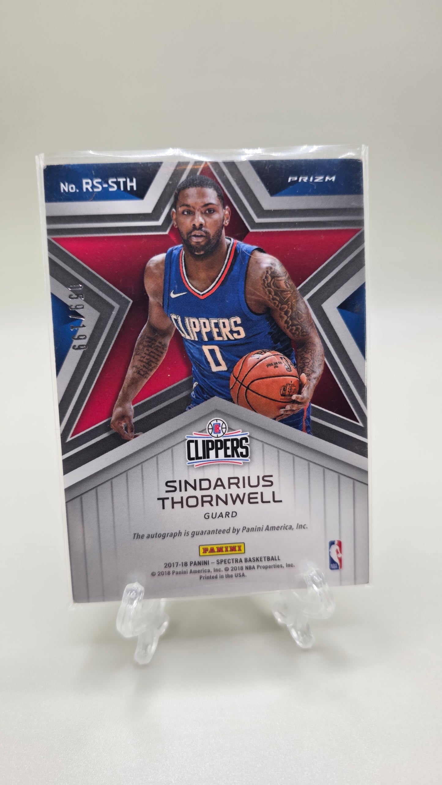 2017 Panini Spectra Rising Stars Signatures Sindarius Thornwell Auto #/199 Card RS-STH