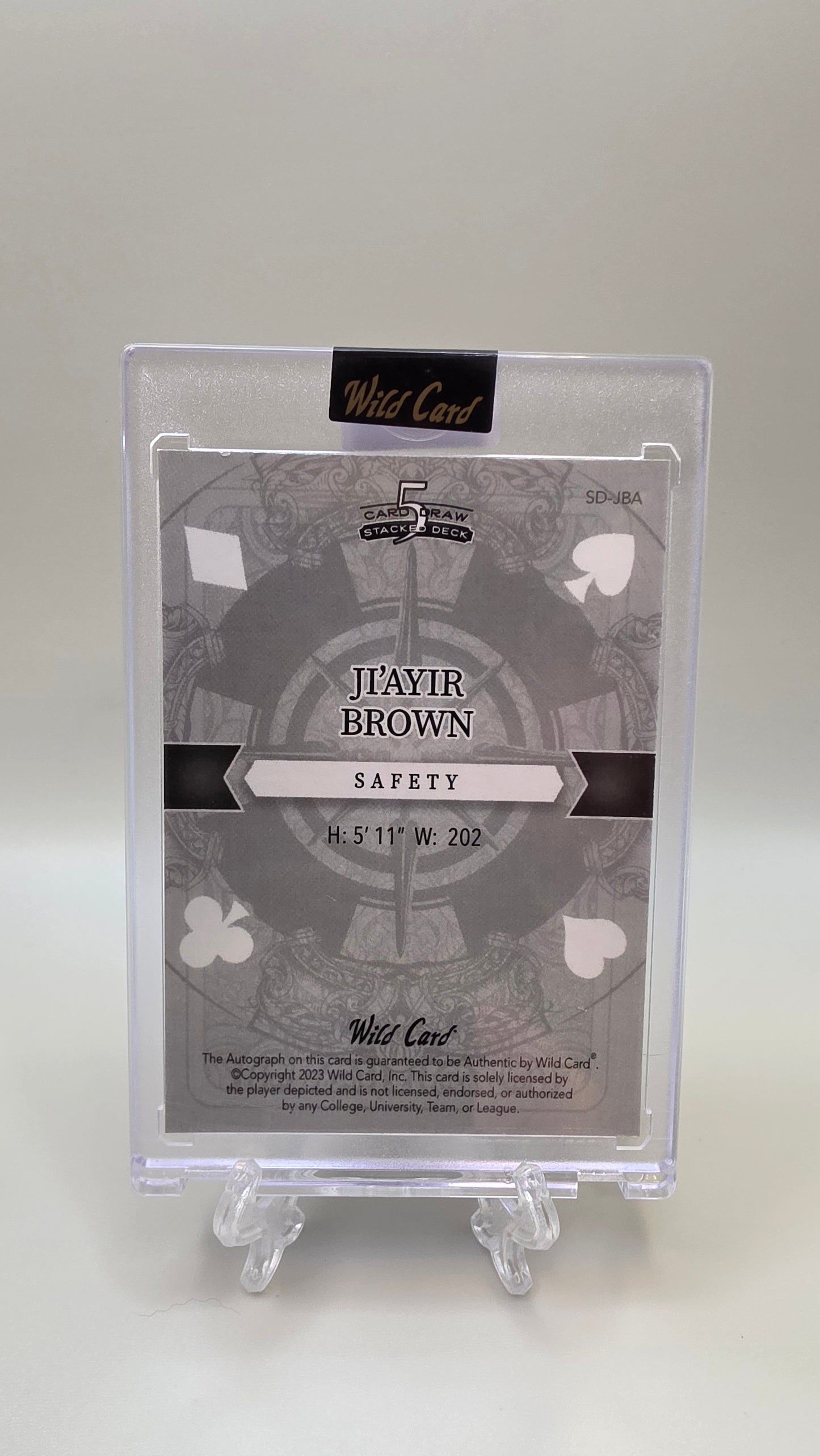 2023 Wild Card 5 Draw Ji'Ayir Brown Rookie Auto /3 #SD-JBA
