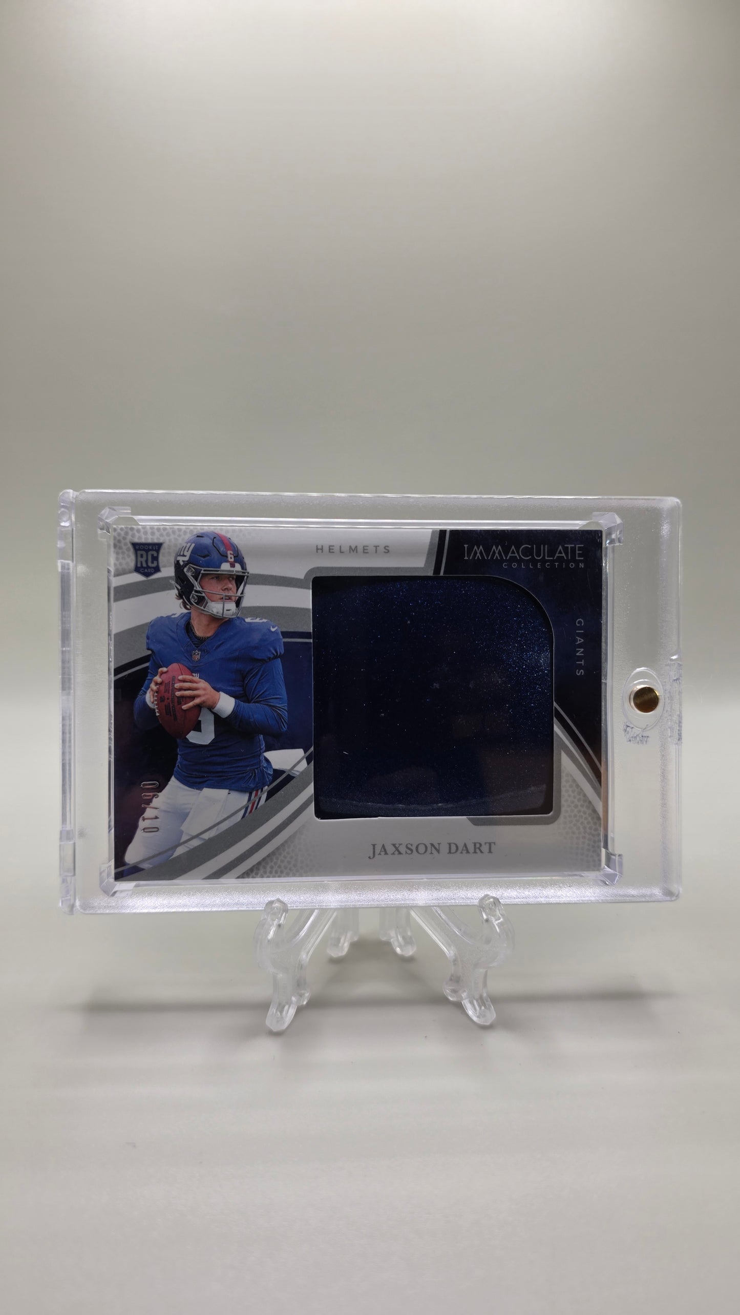 2025 Immaculate Jaxon Dart Helmets RC # 6/10 Jersey Match!! Card # RJL-JDT