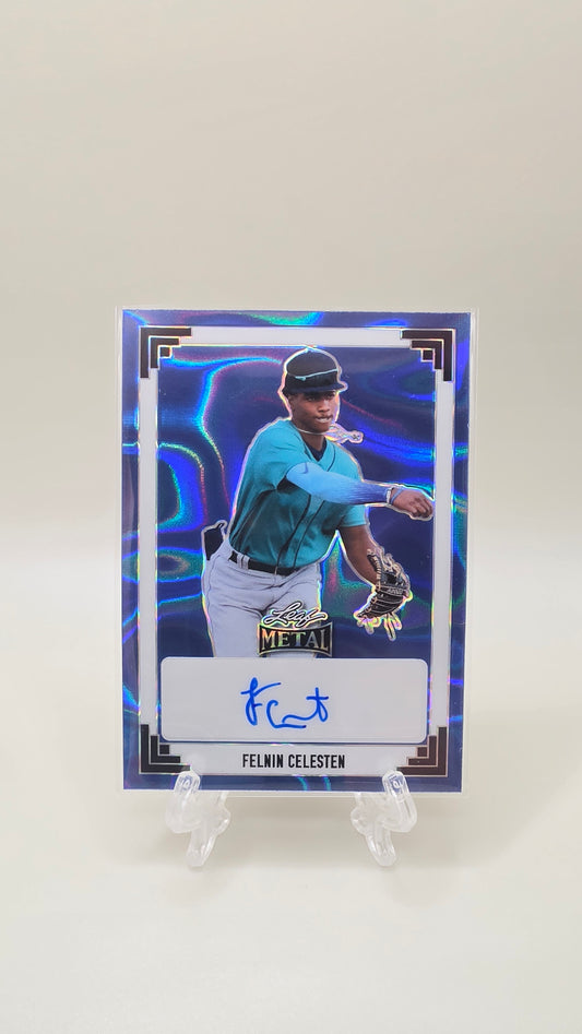 2024 Leaf Metal Felnin Celesten Blue Lava Auto #/15 Card # 91A-FC1