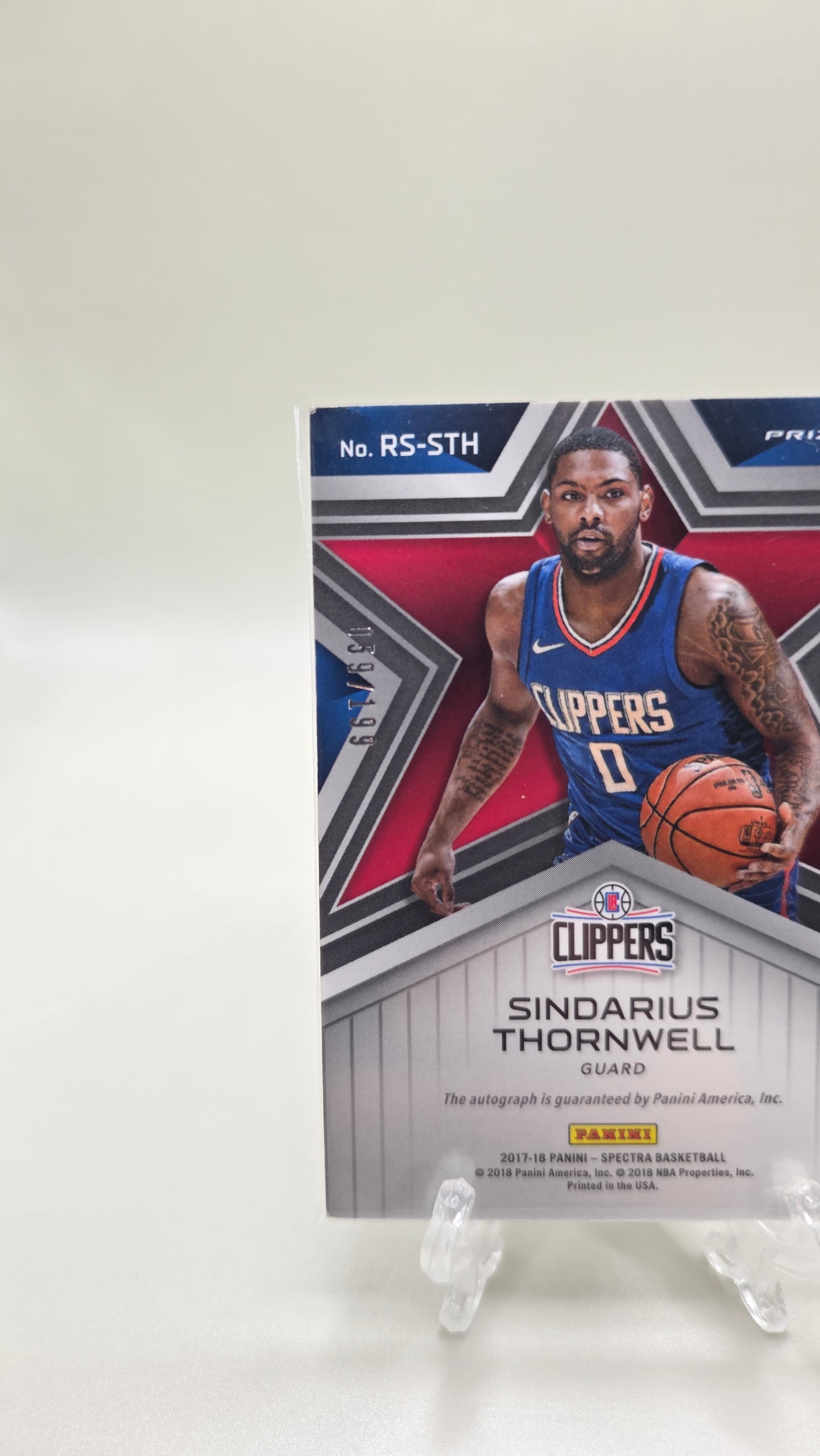 2017 Panini Spectra Rising Stars Signatures Sindarius Thornwell Auto #/199 Card RS-STH