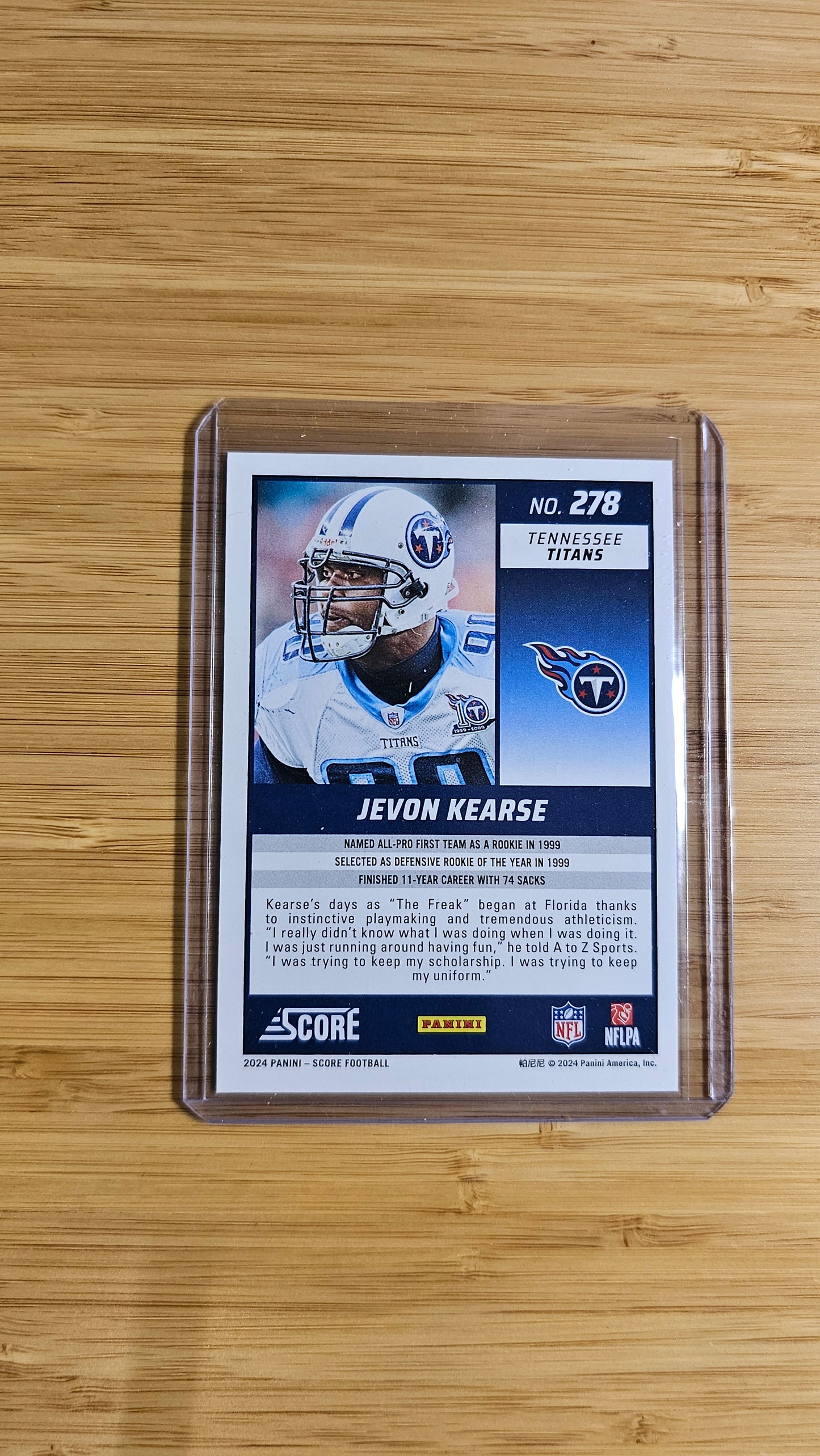 2024 Score Jevon Kearse Gold Zone # /50 Card No #278