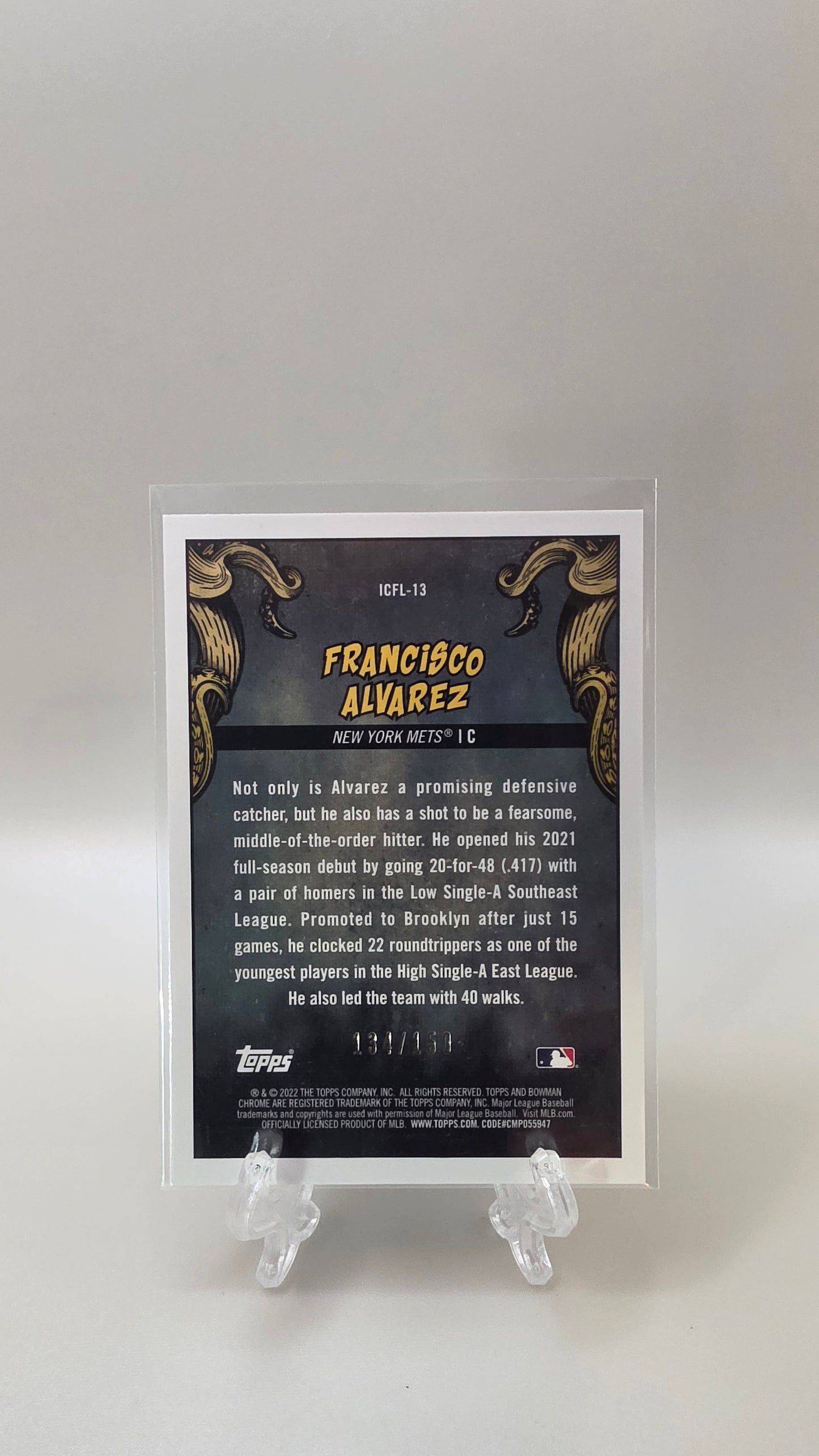 2022 Topps Bowman Francisco Alvarez It Came to the League Blue Mojo /150 #ICFL-13
