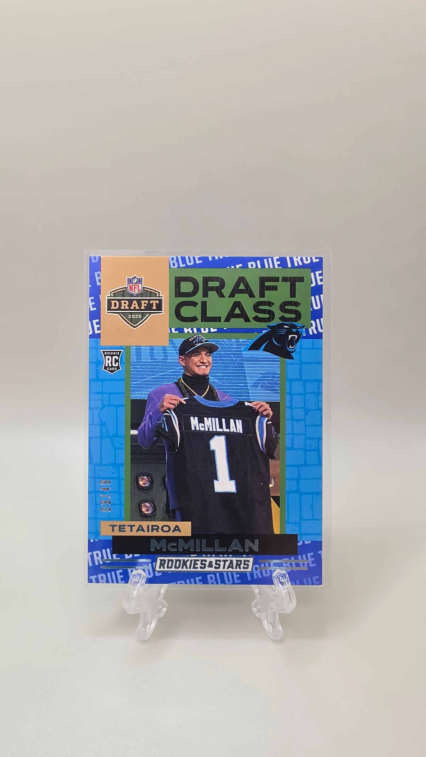 2025 Rookies & Stars Tetairoa McMillan Draft Class Rookie Card #/49 Card # 10