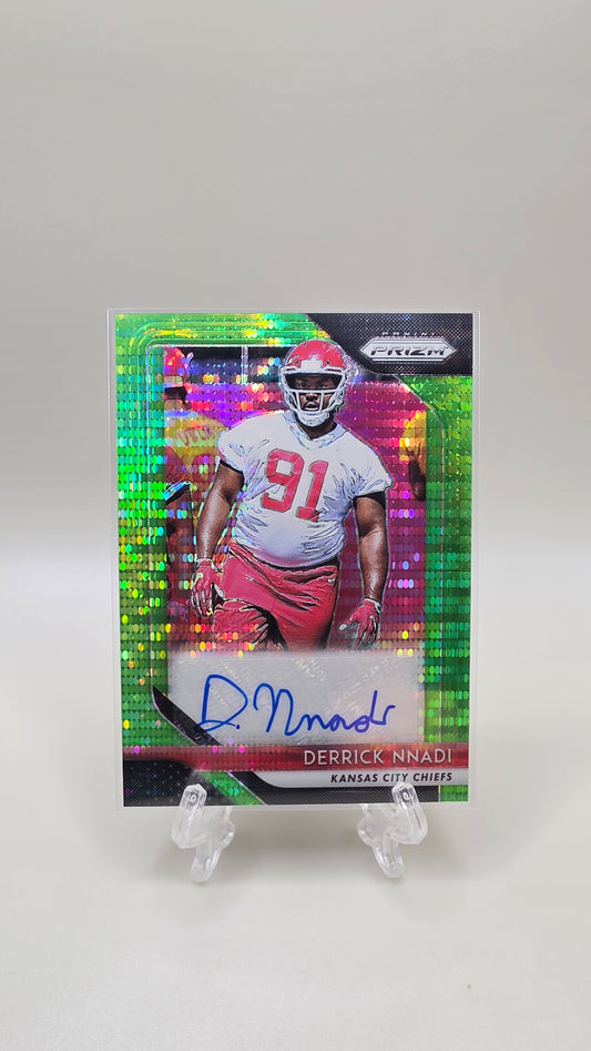 2018 Panini Prizm Derrick Nnadi Green Prizm Auto Card #RA-DN