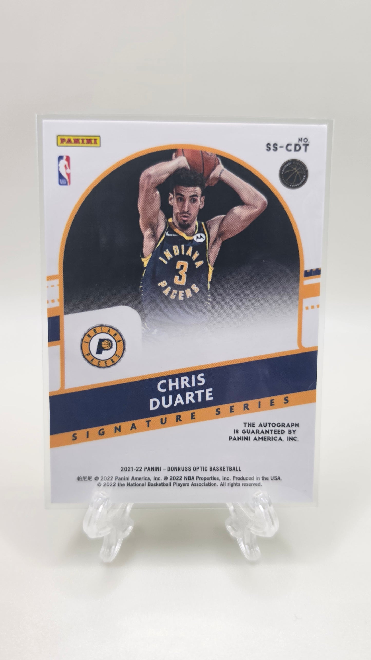 2021-22 Donruss Signature Series Chris Duarte RC Auto Card #SS-CDT