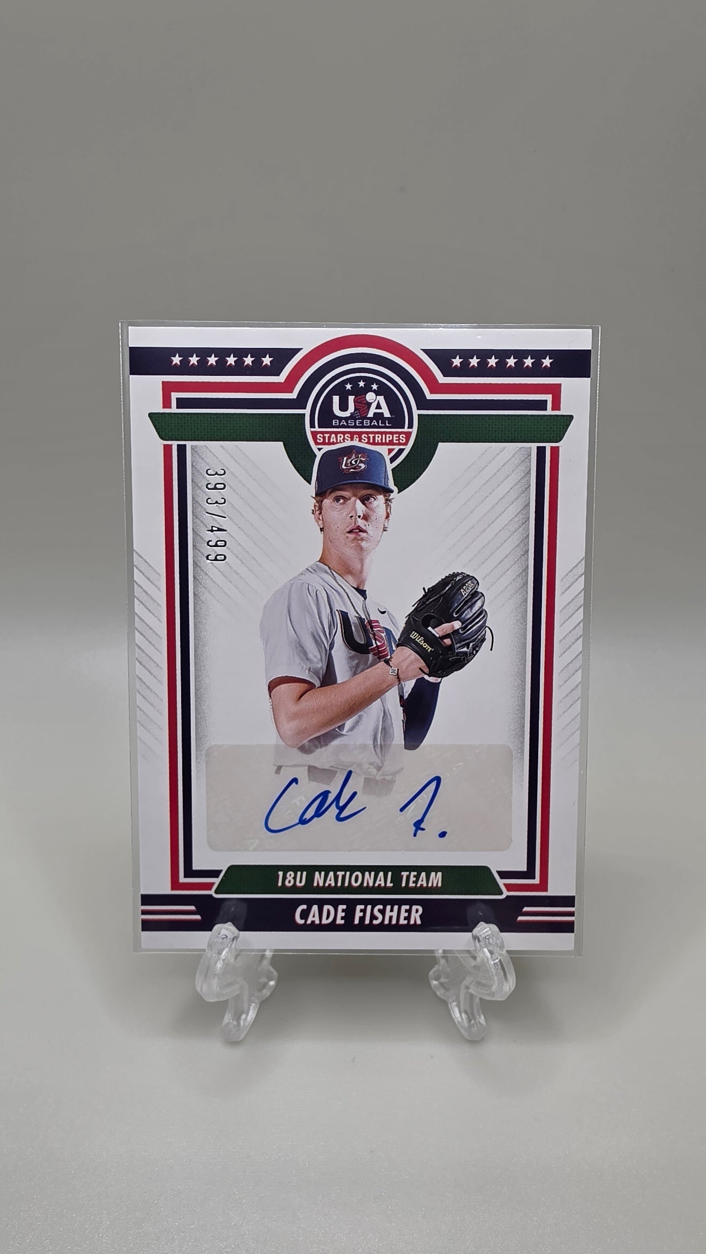 2022 Panini Stars & Stripes Cade Fisher Auto #/499 Card # 18US-CF