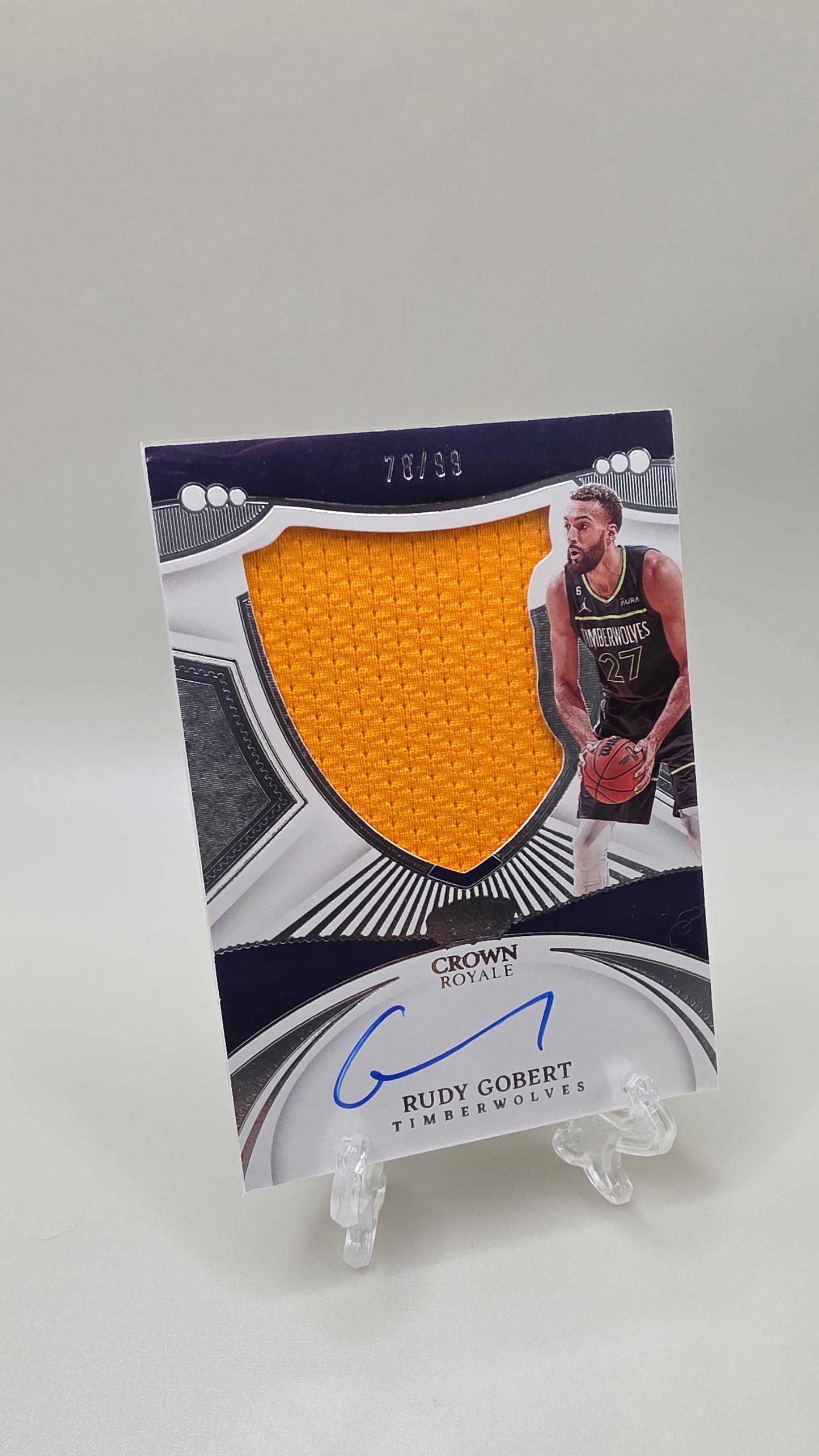 2022-23 Panini Crown Royale Rudy Gobert Silhouettes Patch Auto #/99 Card # S-RGB
