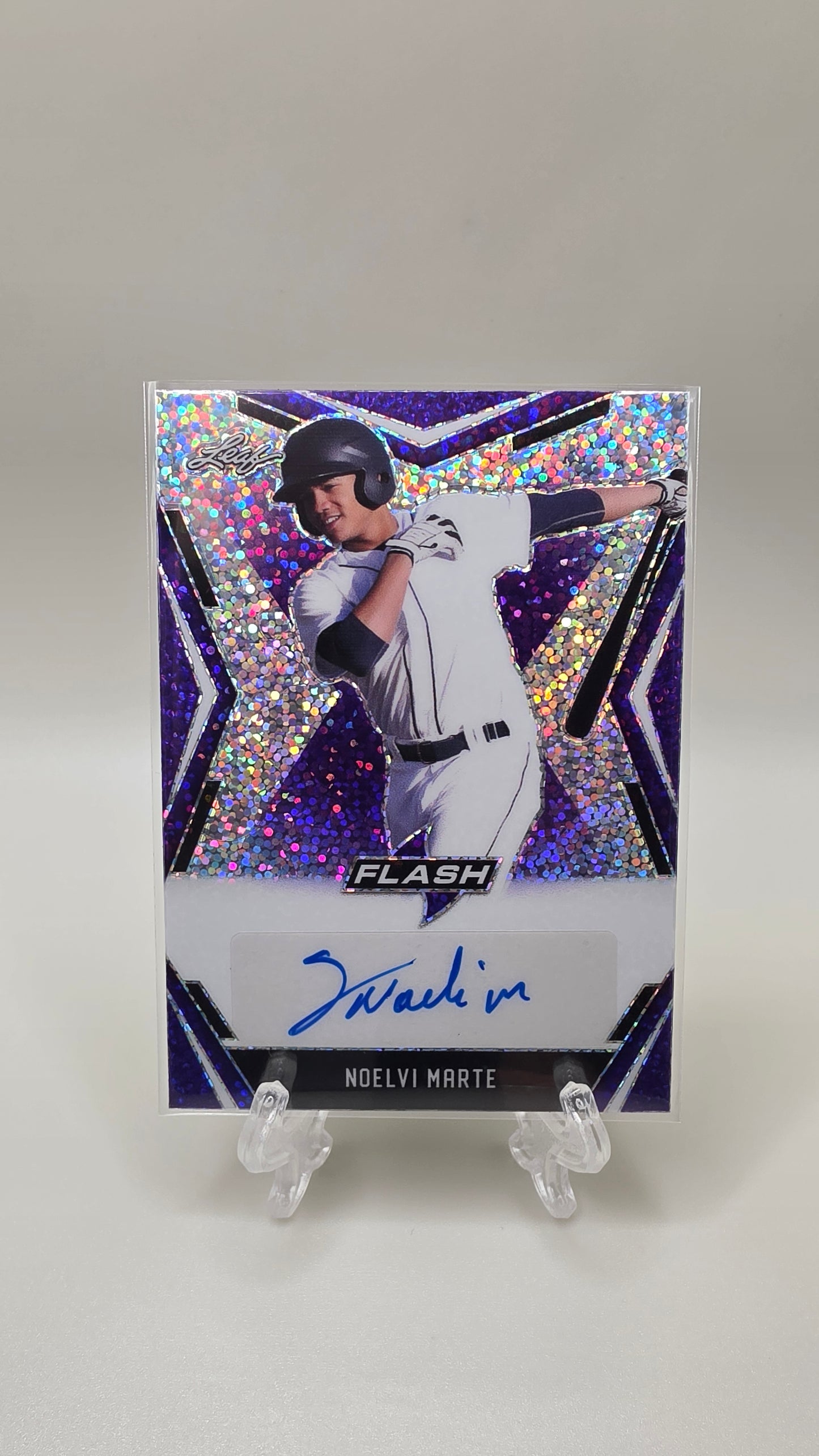 2020 Leaf Flash Noelvi Marte Purple Auto #/35 Card # BA-NM1