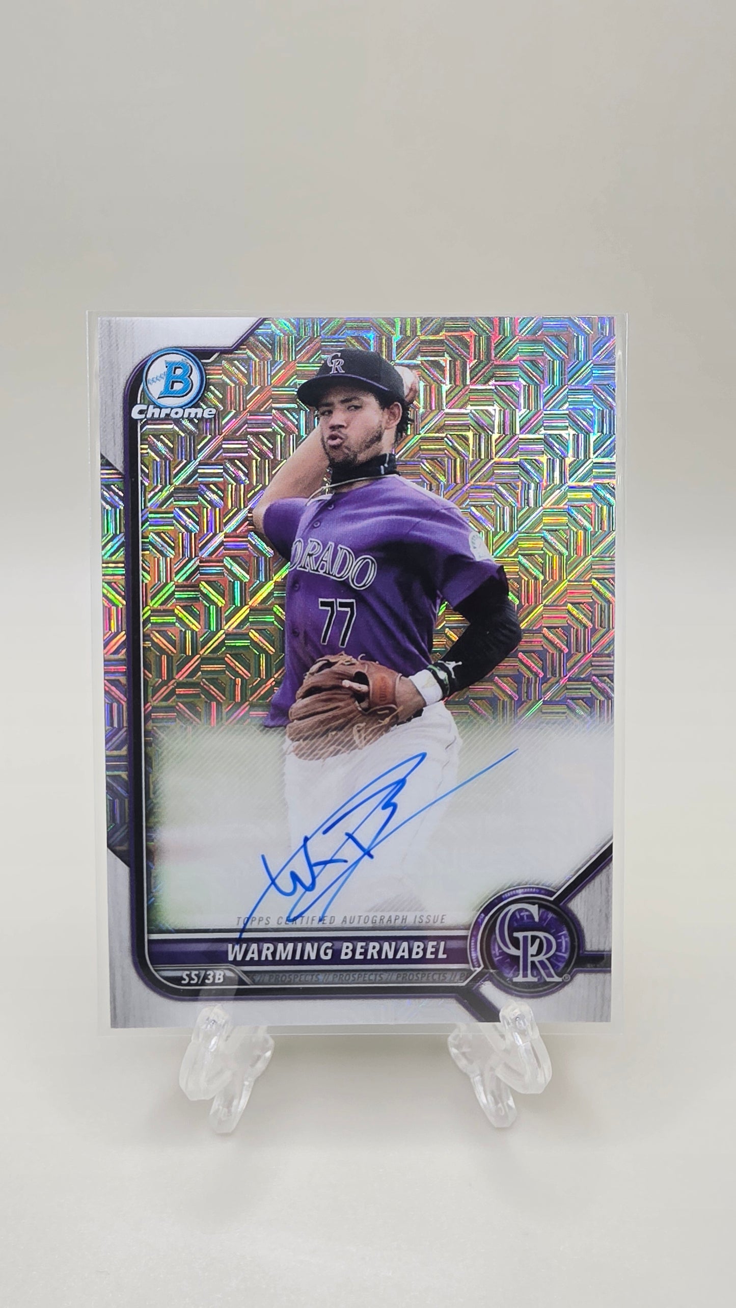 2022 Bowman Chrome Warming Bernable Mojo Refractor Auto #BMA-WB