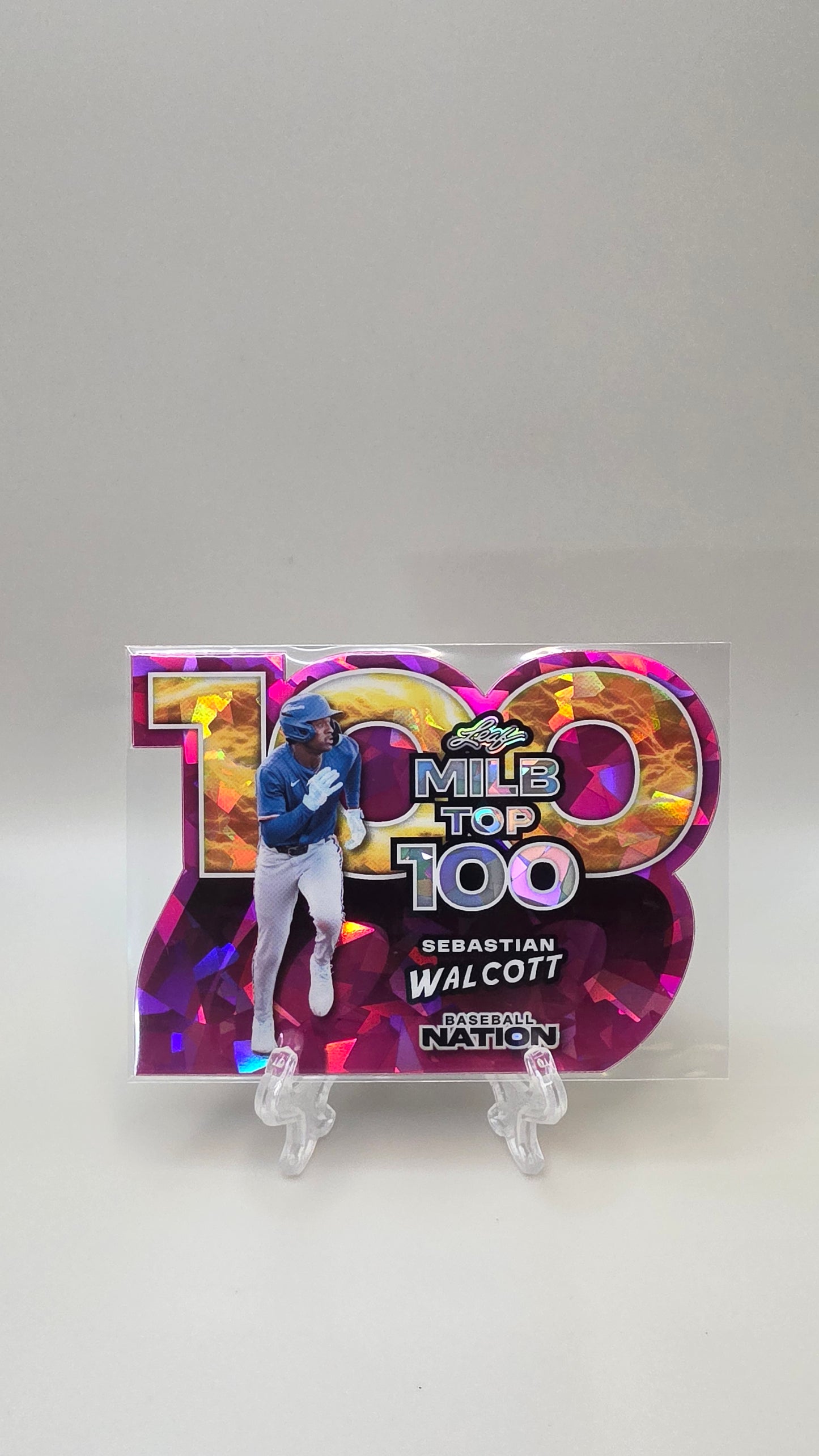 2025 Leaf Sebastian Walcott MILB Top 100 Pink Die Cut /6 #MB-58