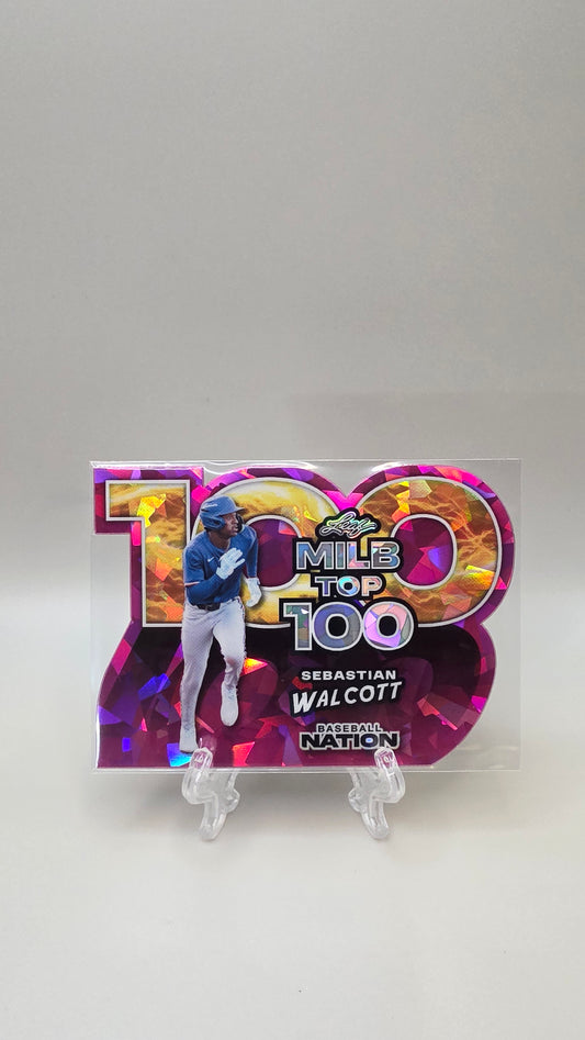 2025 Leaf Sebastian Walcott MILB Top 100 Pink Die Cut /6 #MB-58
