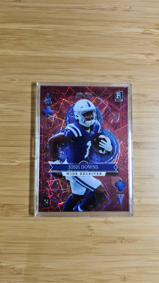 Josh Downs 2023 Wild Card 5 Card Draw Ace of Clubs 2/2