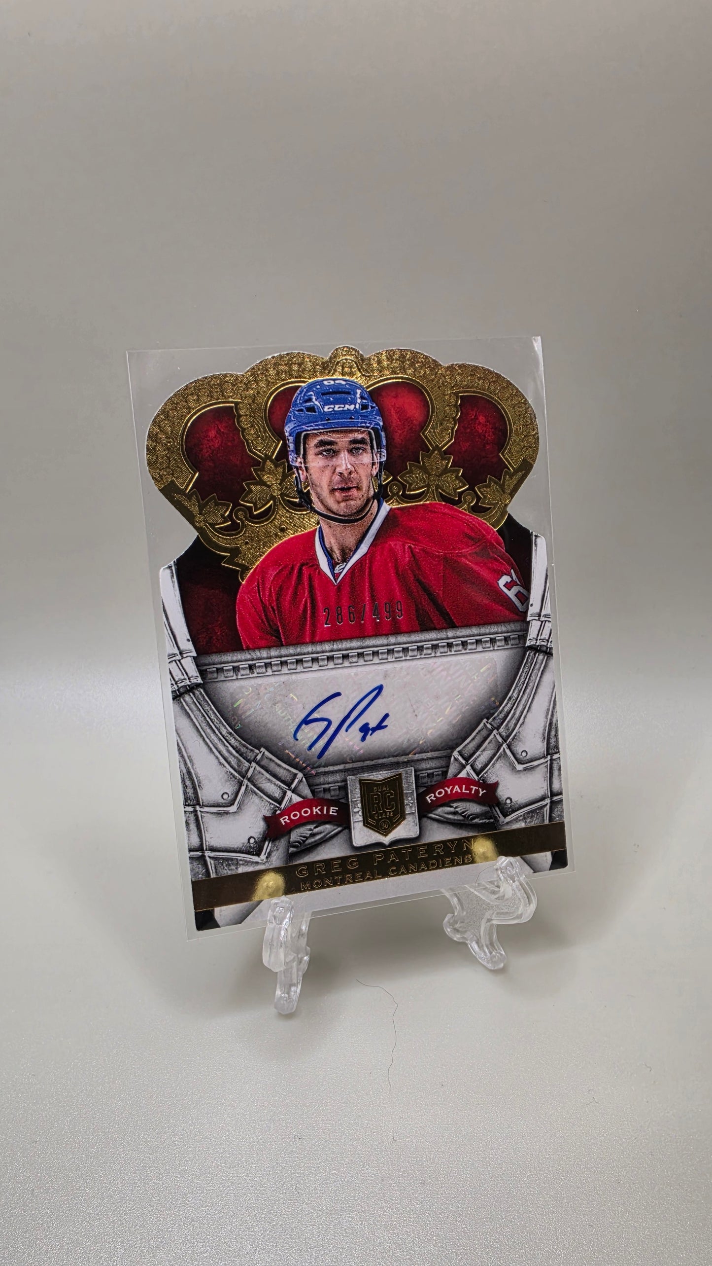 2013-14 Crown Royale Hockey Greg Pateryn Rookie Royalty Auto #/499 Die Cut Card # 220