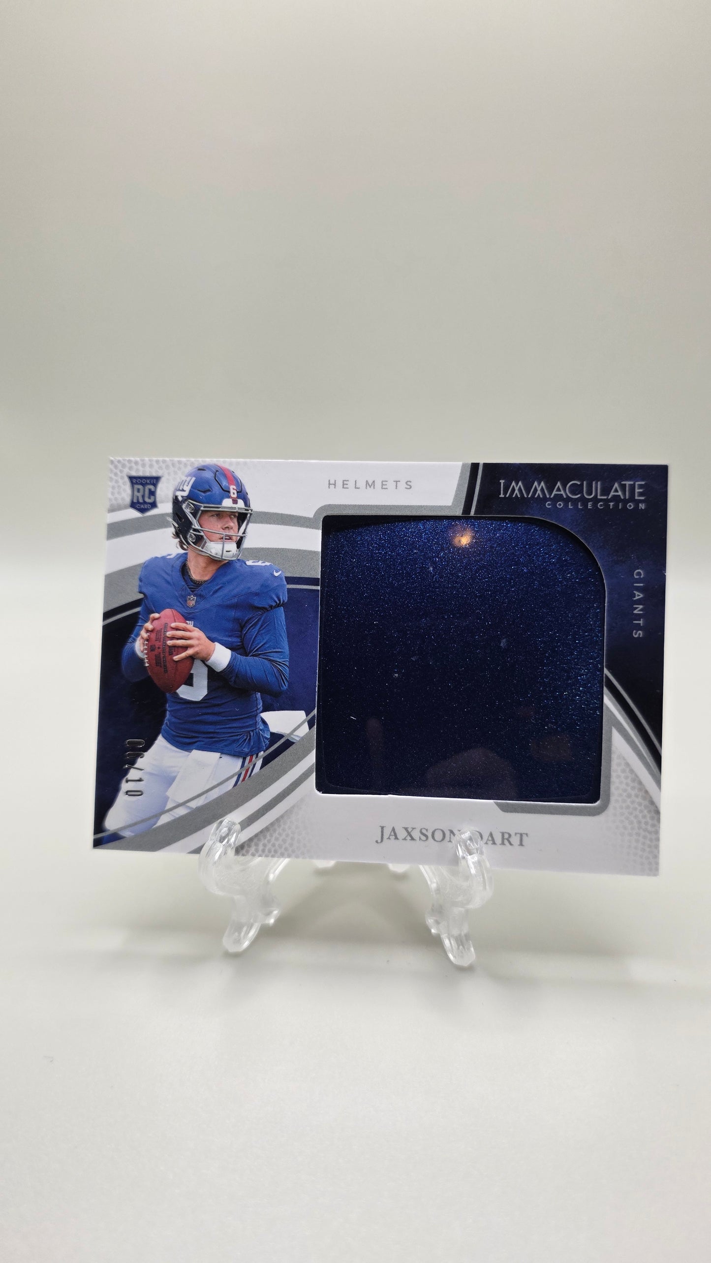 2025 Immaculate Jaxon Dart Helmets RC # 6/10 Jersey Match!! Card # RJL-JDT