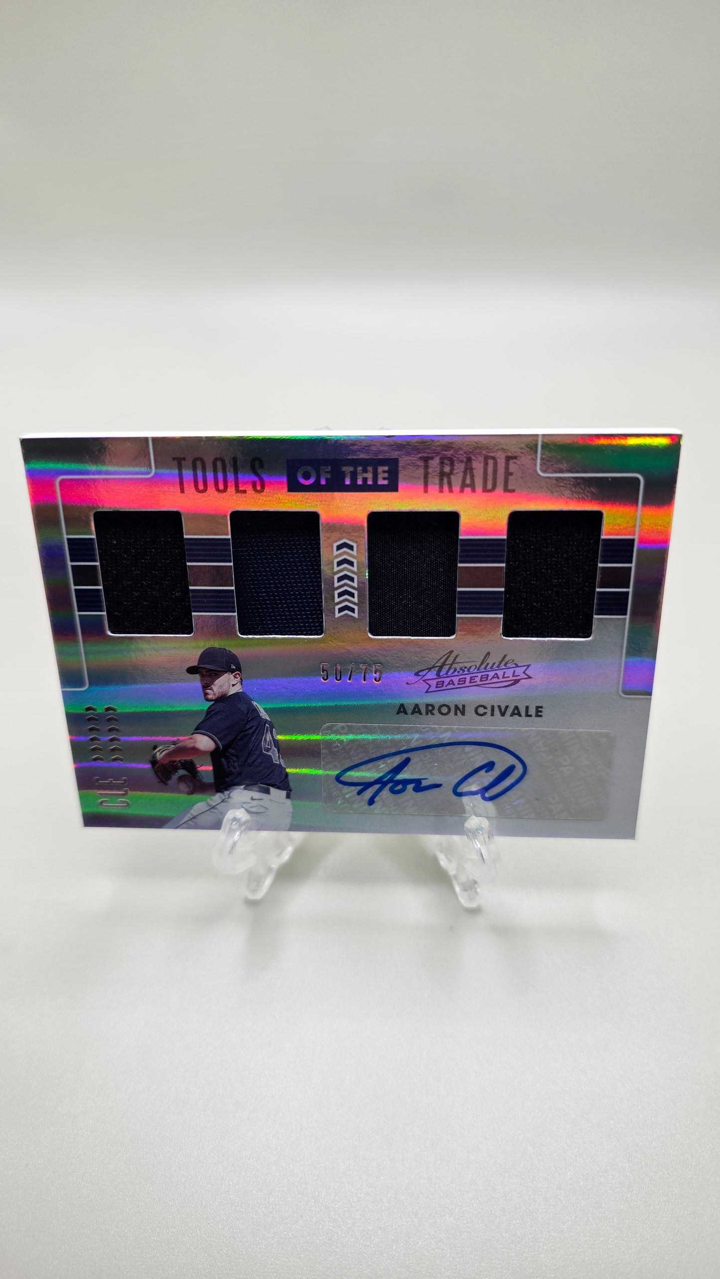2020 Absolute Baseball Tools of the Trade Aaron Civale Patch Auto #/75 Card #TOT4-AC