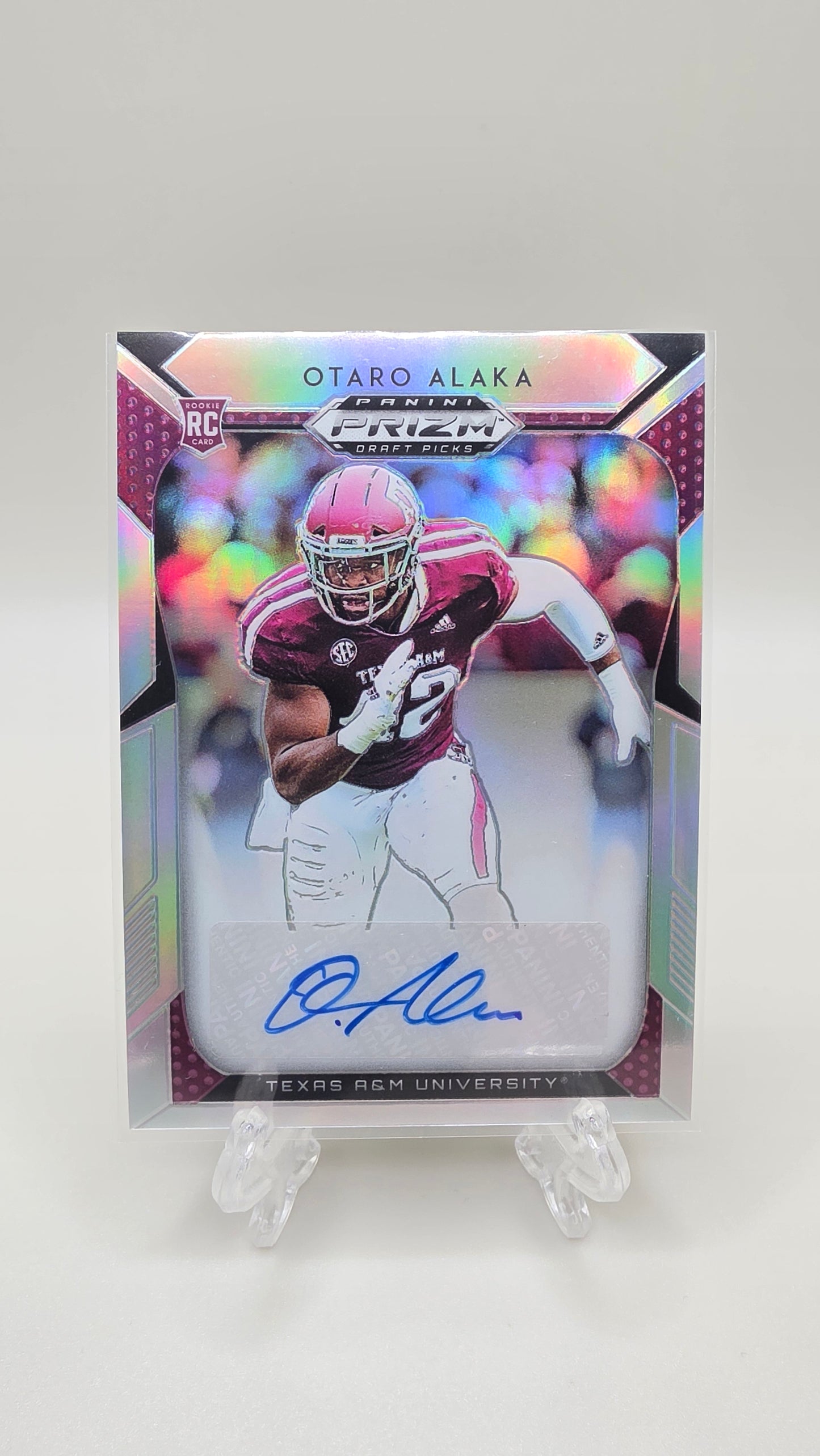 2019 Panini Prizm Draft Picks Otaro Alaka Silver Prizm Auto Card #220