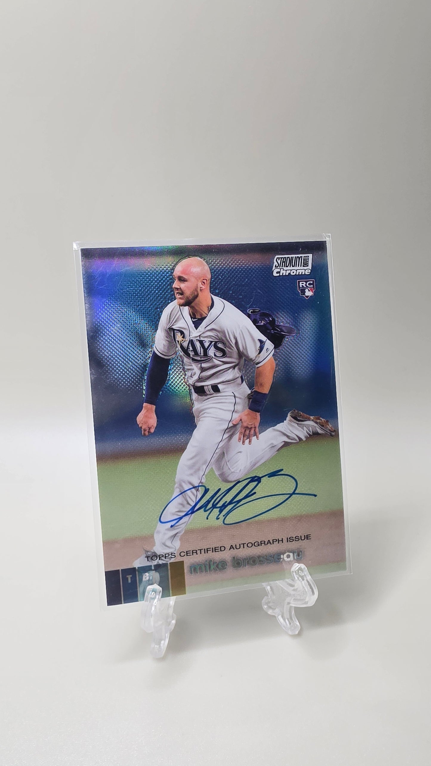 2020 Topps Stadium Club Chrome Mike Brosseau Rookie Auto Card # UAMR