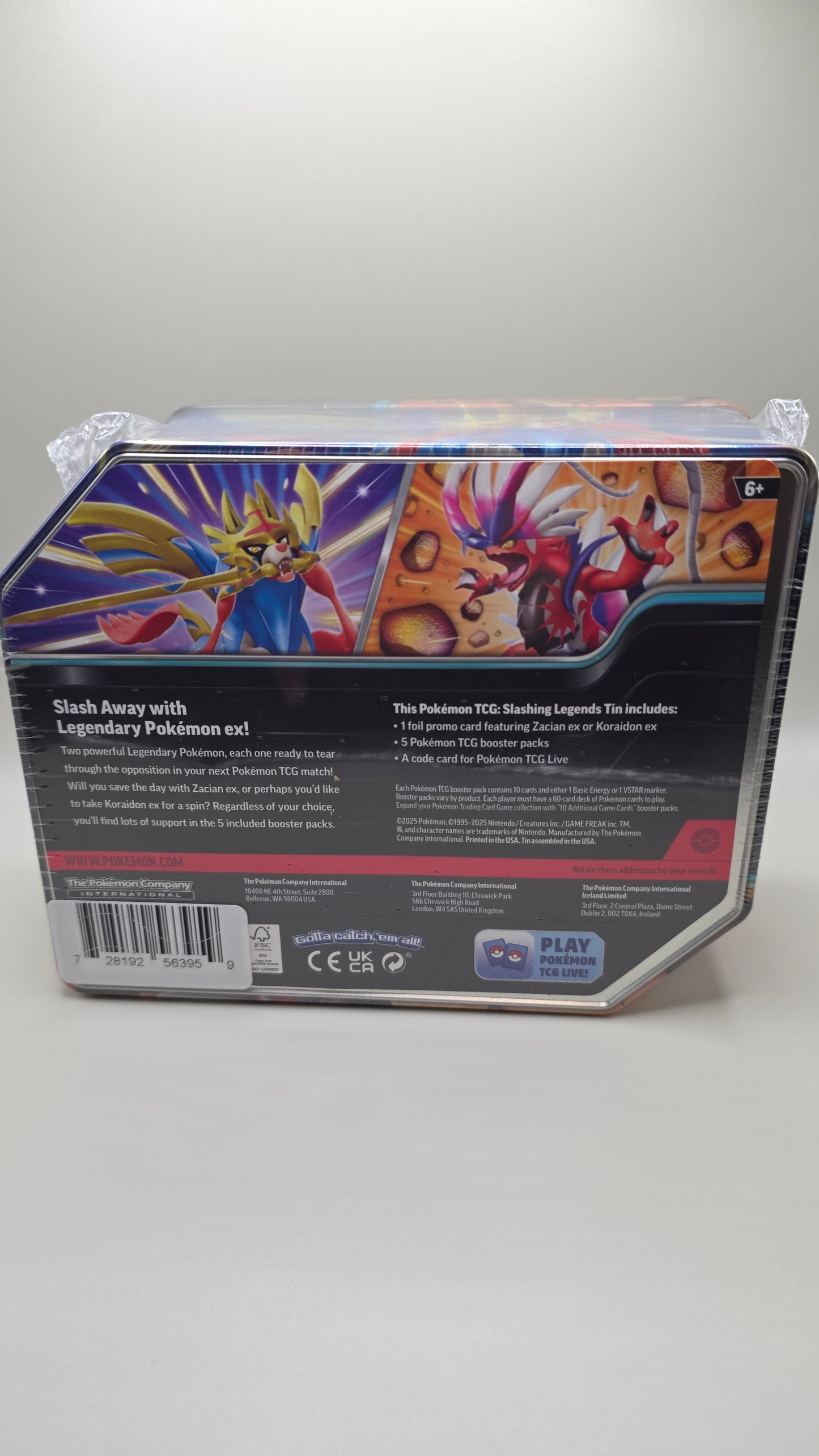 Pokémon TCG Slashing Legends Koraidon Ex Tin New