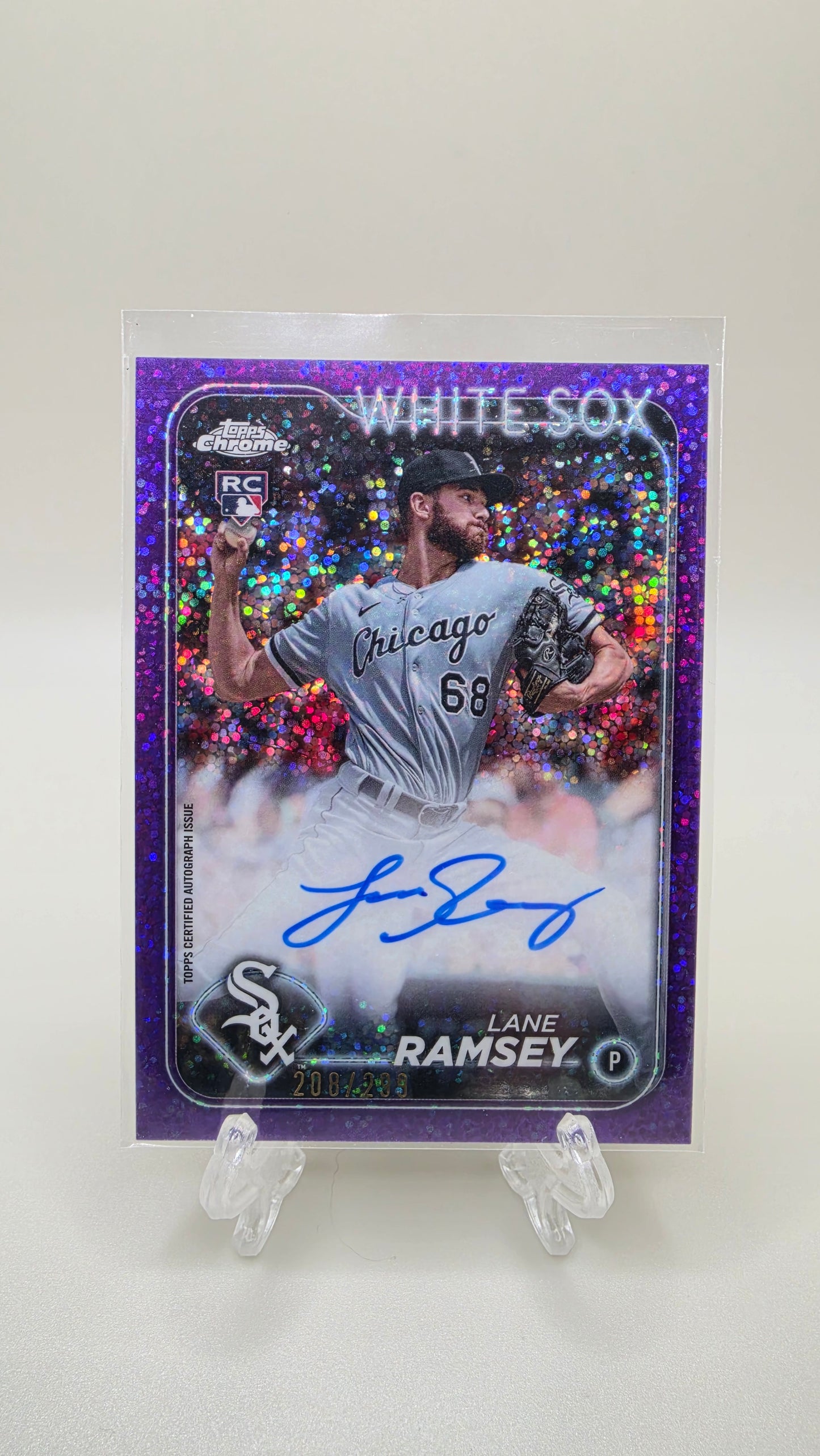 2024 Topps Chrome Lane Ramsey Purple Speckle Auto /299 #RA-LRA