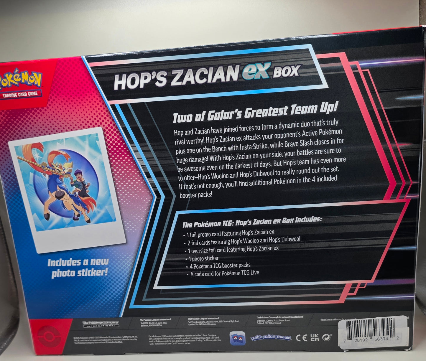Pokémon TCG Hop's Zacian Ex Box New