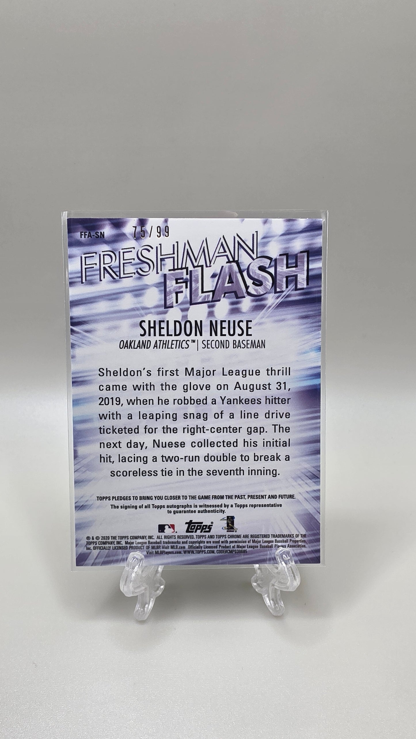 2020 Topps Chrome Freshman Flash Sheldon Neuse Auto #/99 Card #FFA-SN