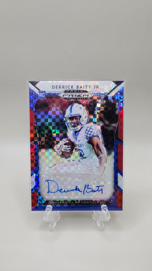 2019 Panini Prizm Derrick Baity Jr Red,White&Blue Prizm Auto #/99 Card #229