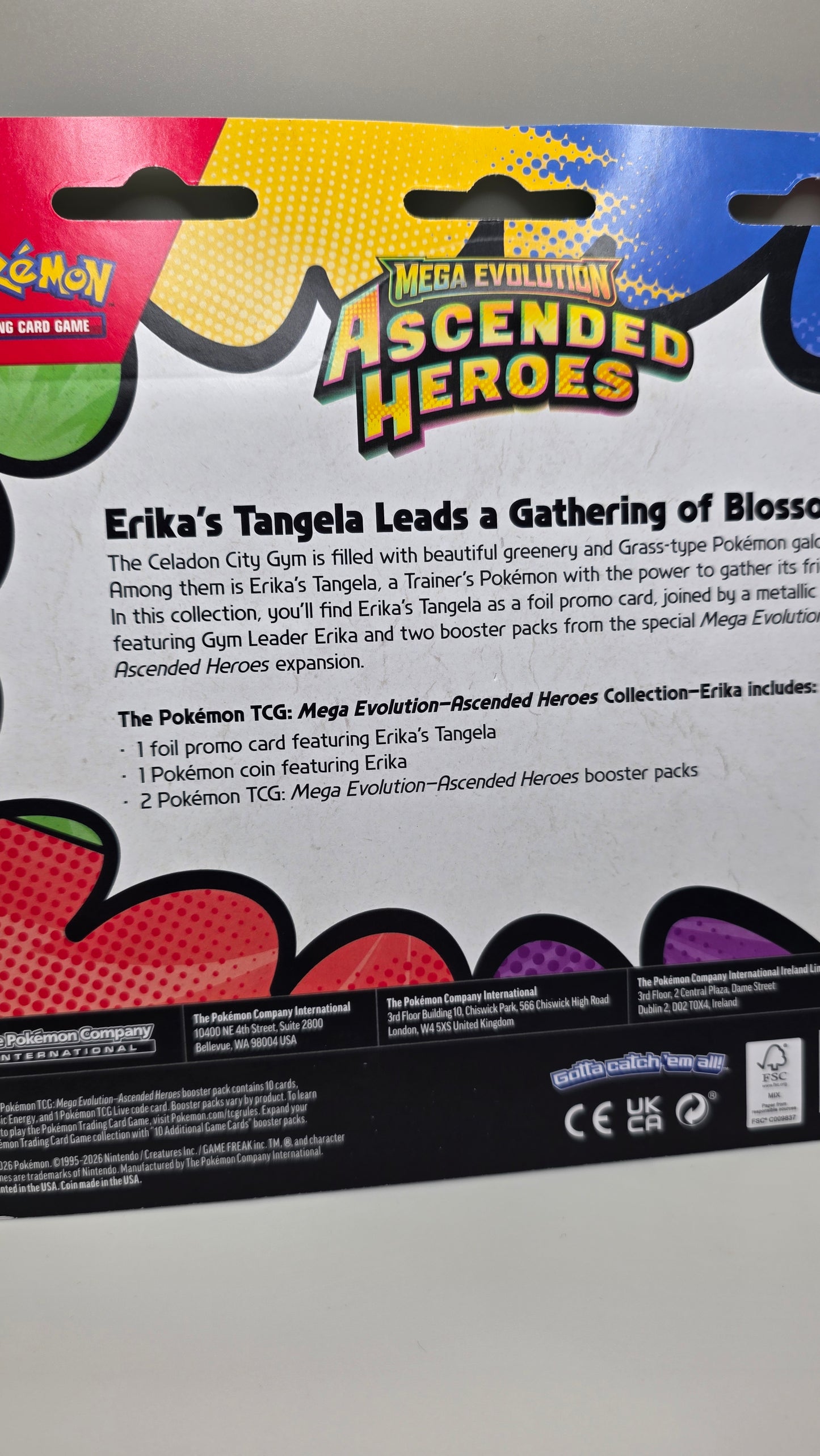 Pokémon TCG Ascended Heroes Erika's Tangela 2pk Blister Mega Evolution