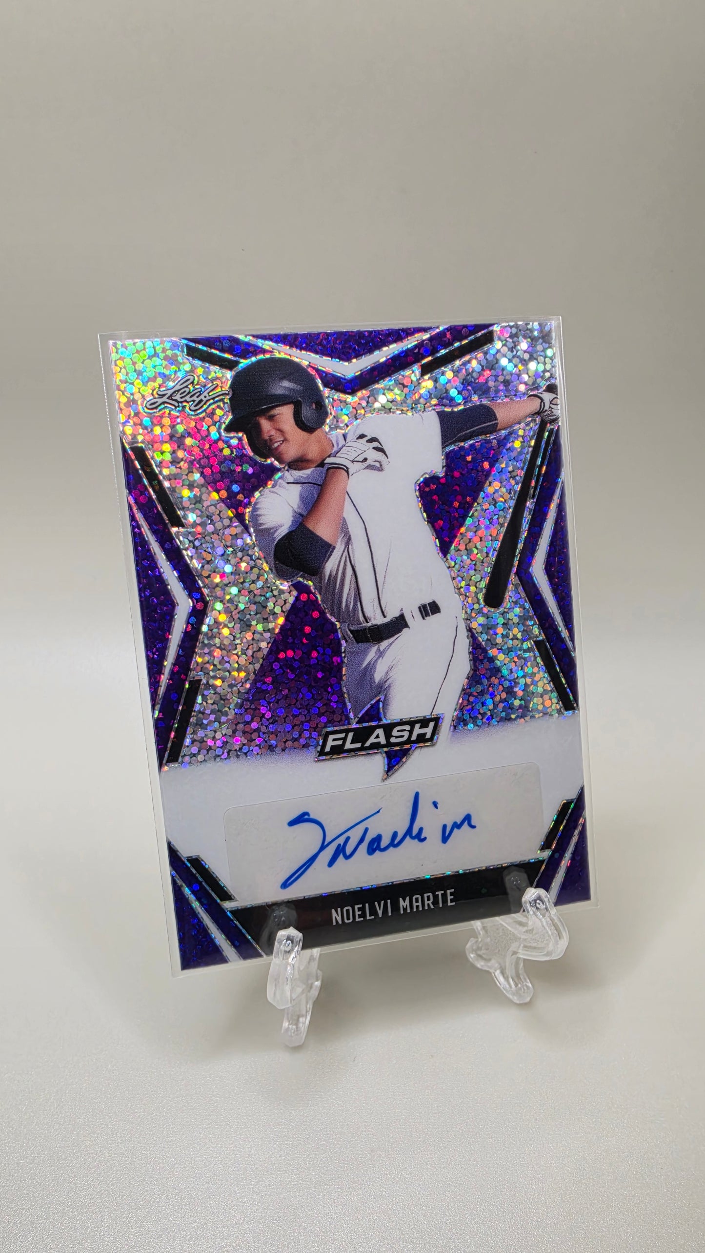 2020 Leaf Flash Noelvi Marte Purple Auto #/35 Card # BA-NM1